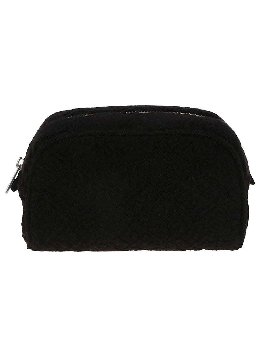 Textured Black Clutch With Rounded Silhouette