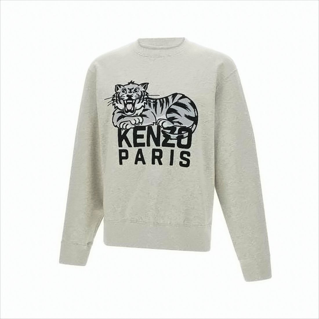 Relaxed Fit Long-Sleeve Sweatshirt with Bold Tiger Graphic