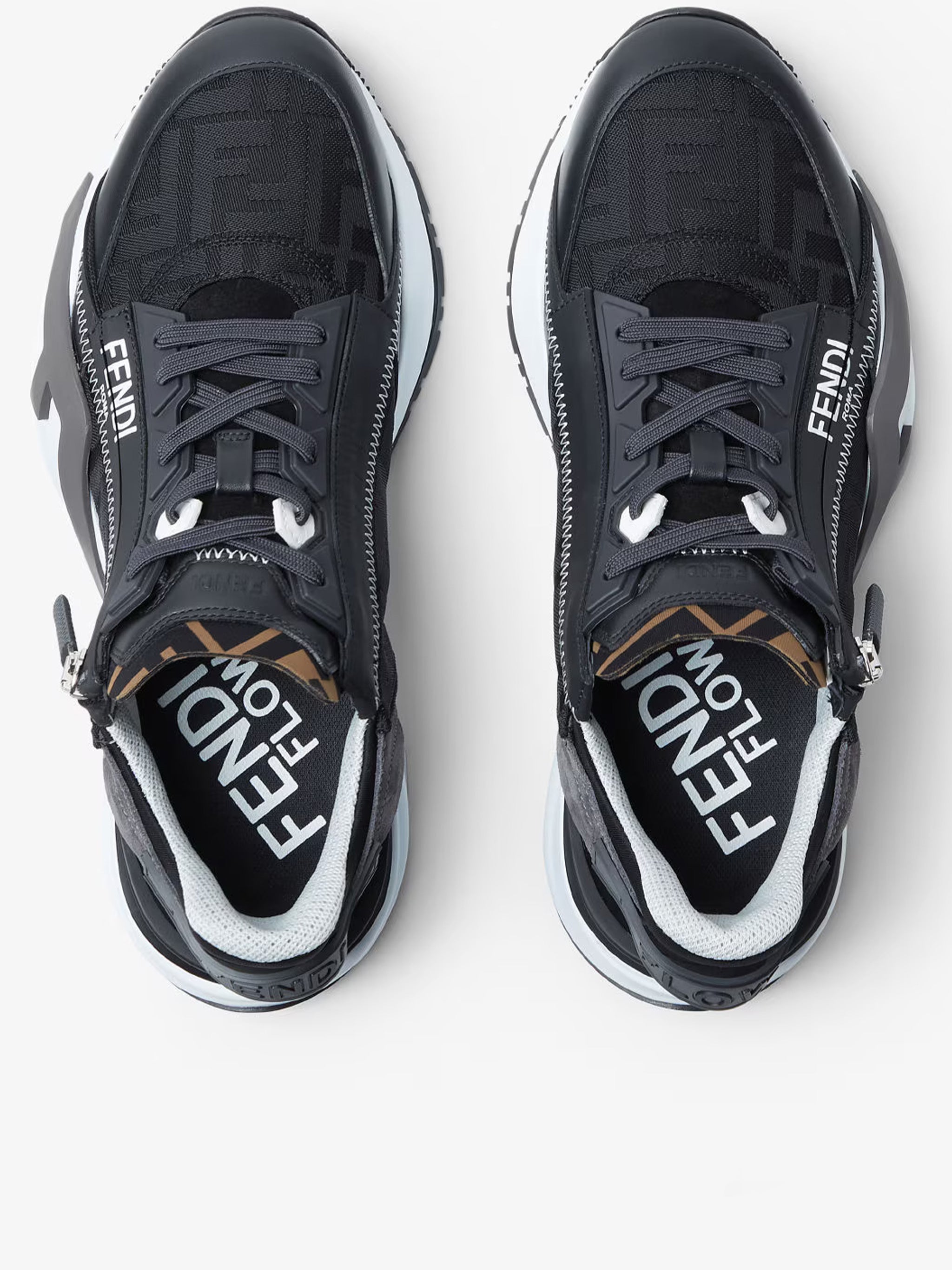 Flow Black/Grey Low-Profile Side-Zip Sneakers