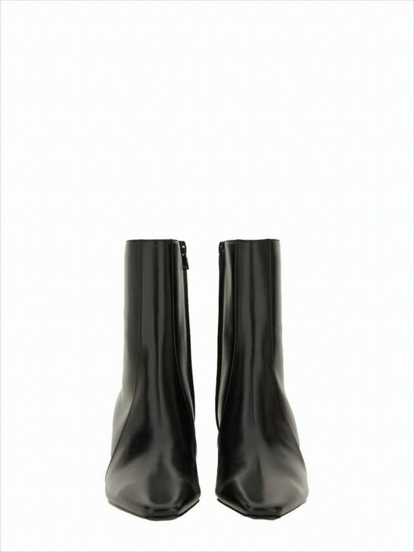 Mid-Height Block Heel Ankle Boots