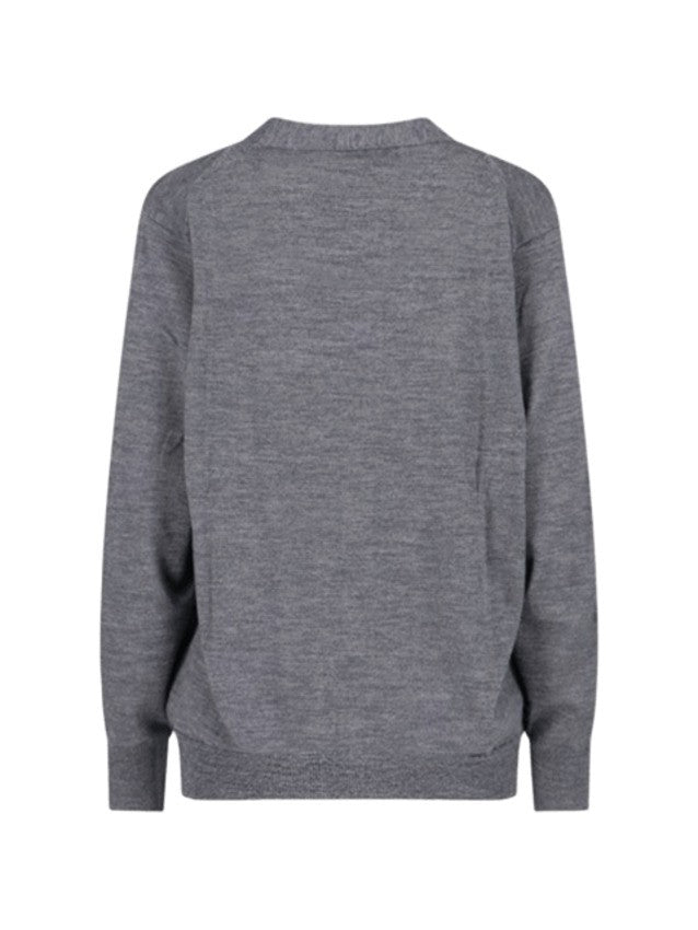Medium-Weight Italian Wool Cardigan with V-Neck
