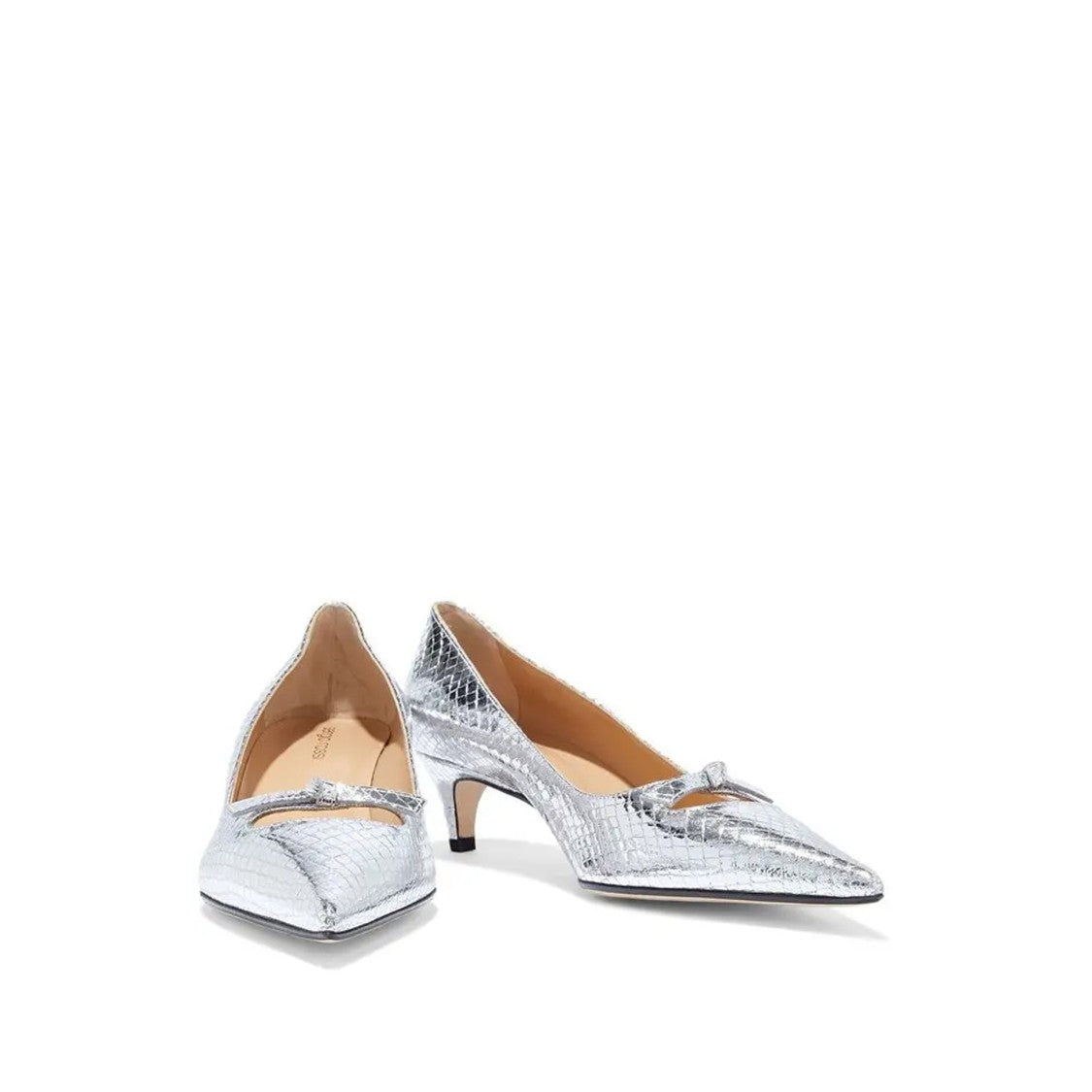 Isobel 045 Leather Pumps With Pointed Toe And Bow Detail
