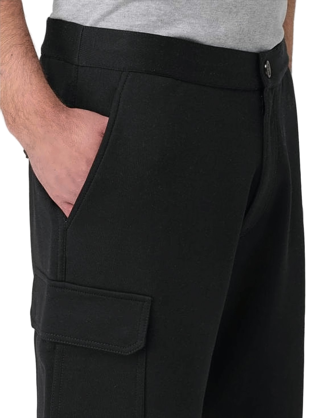 Tailored Black Shorts with Cargo Pockets