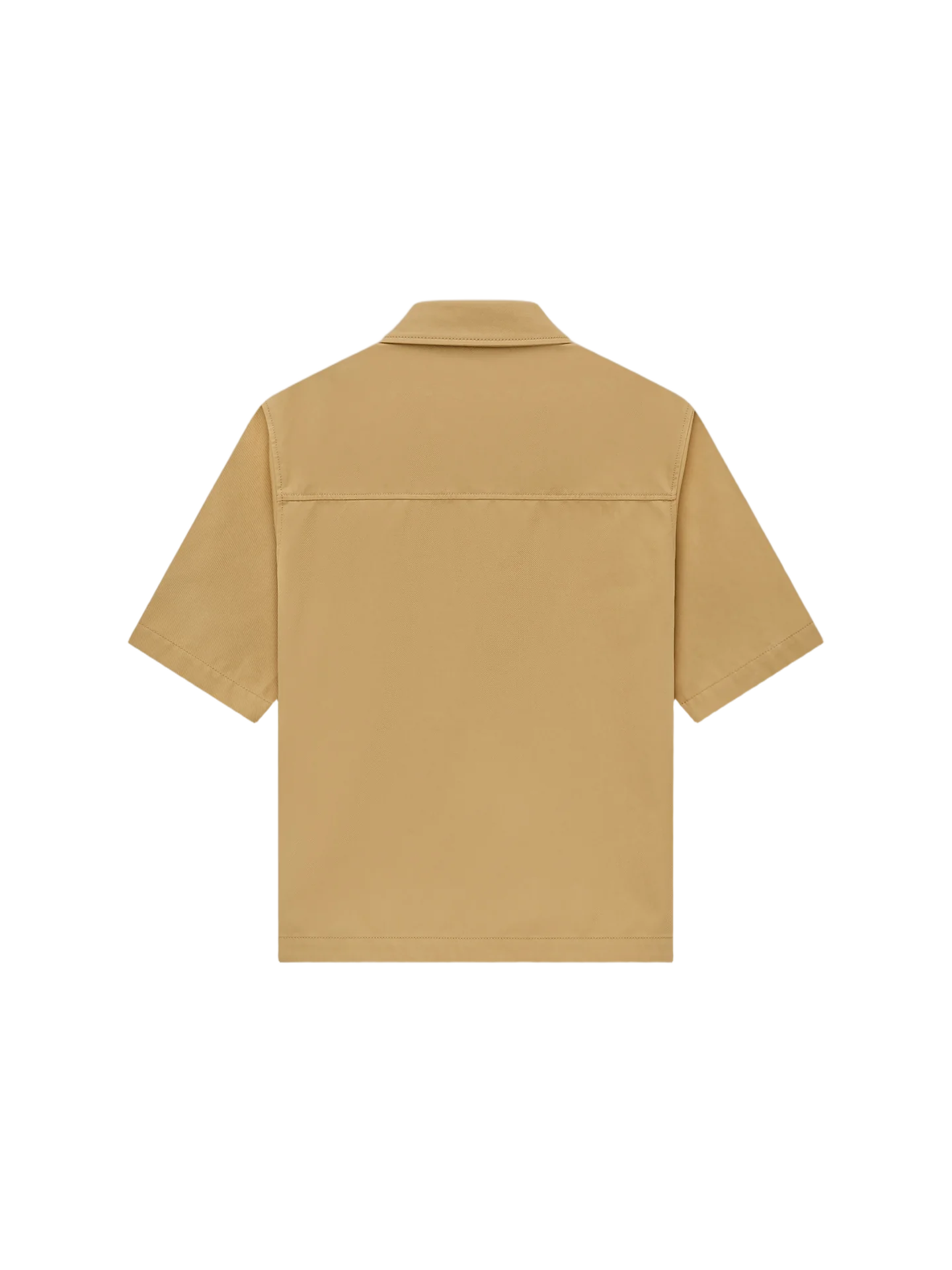 Boxy Cropped Brown Shirt with Snap Button Closure and Front Pockets