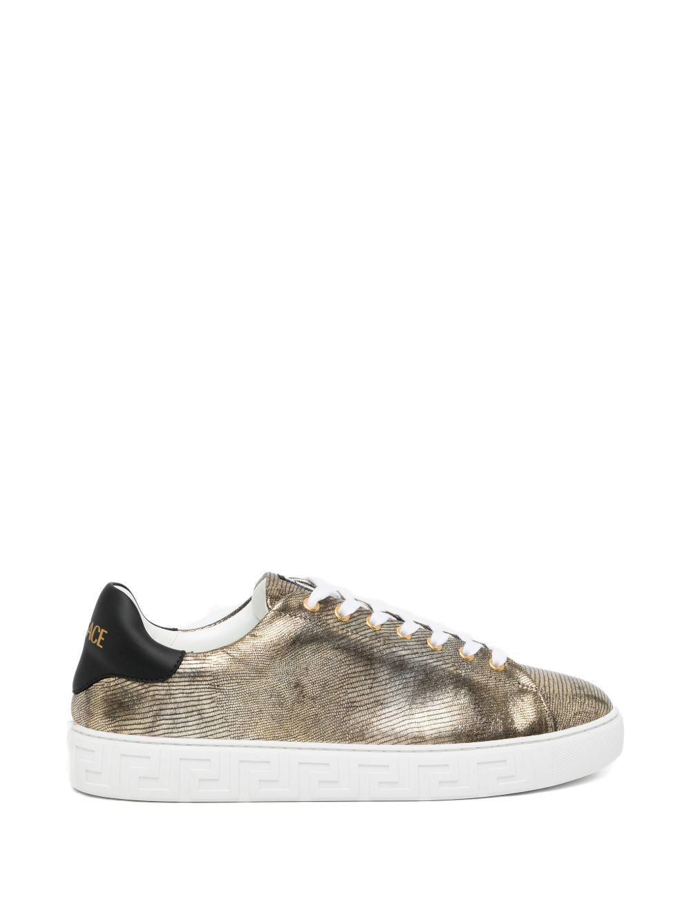 Textured Metallic Sneakers With Silk And Nylon Blend
