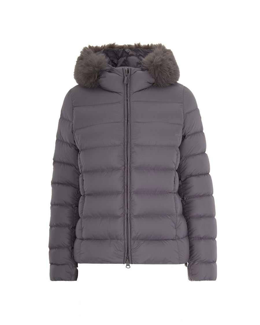 Dove Gray Hooded Down Jacket