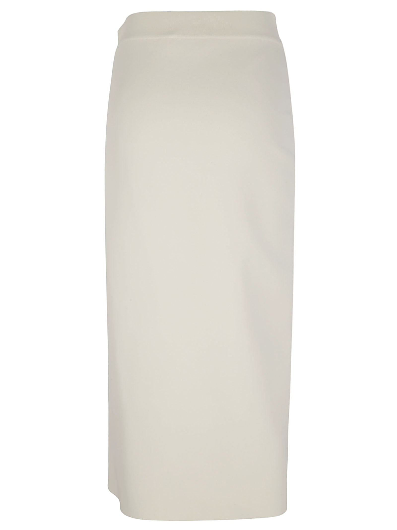 Asymmetrical Ruffle White Midi Skirt