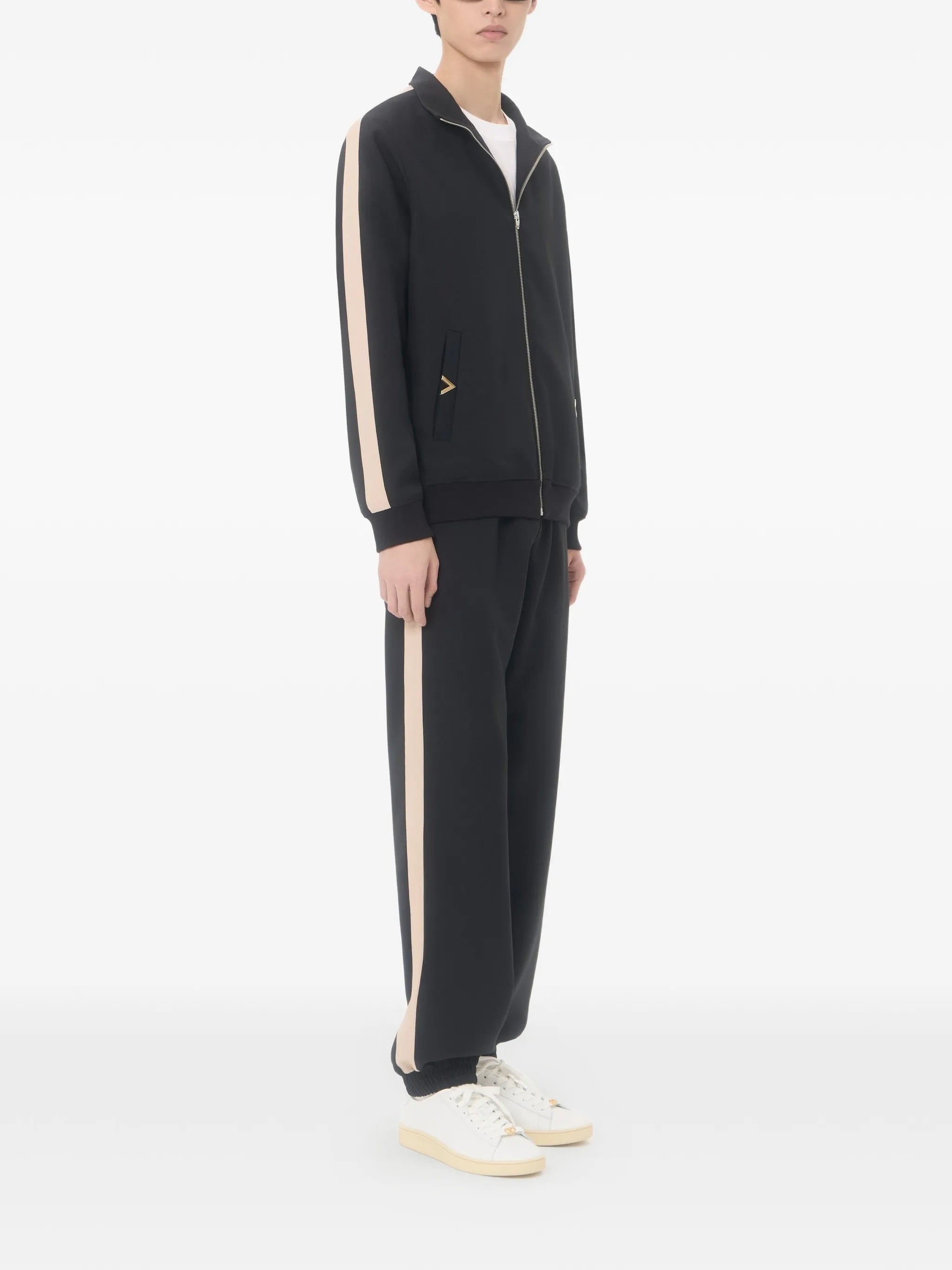 Black Jersey Bottom Vgold Track Pants