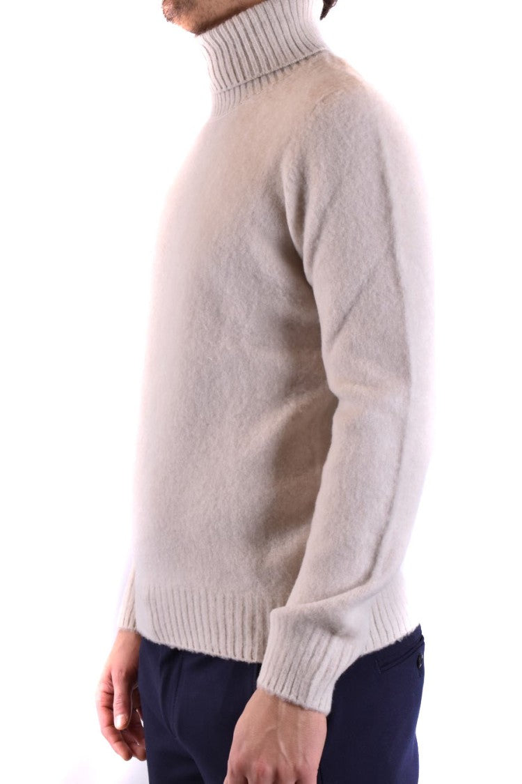 High-Neck Ribbed Knit Sweater With Tailored Fit