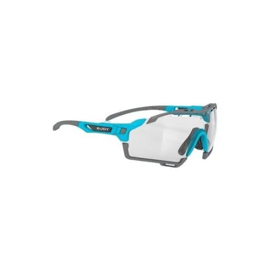 Sporty Semi-Rimless Sunglasses with Blue Accents