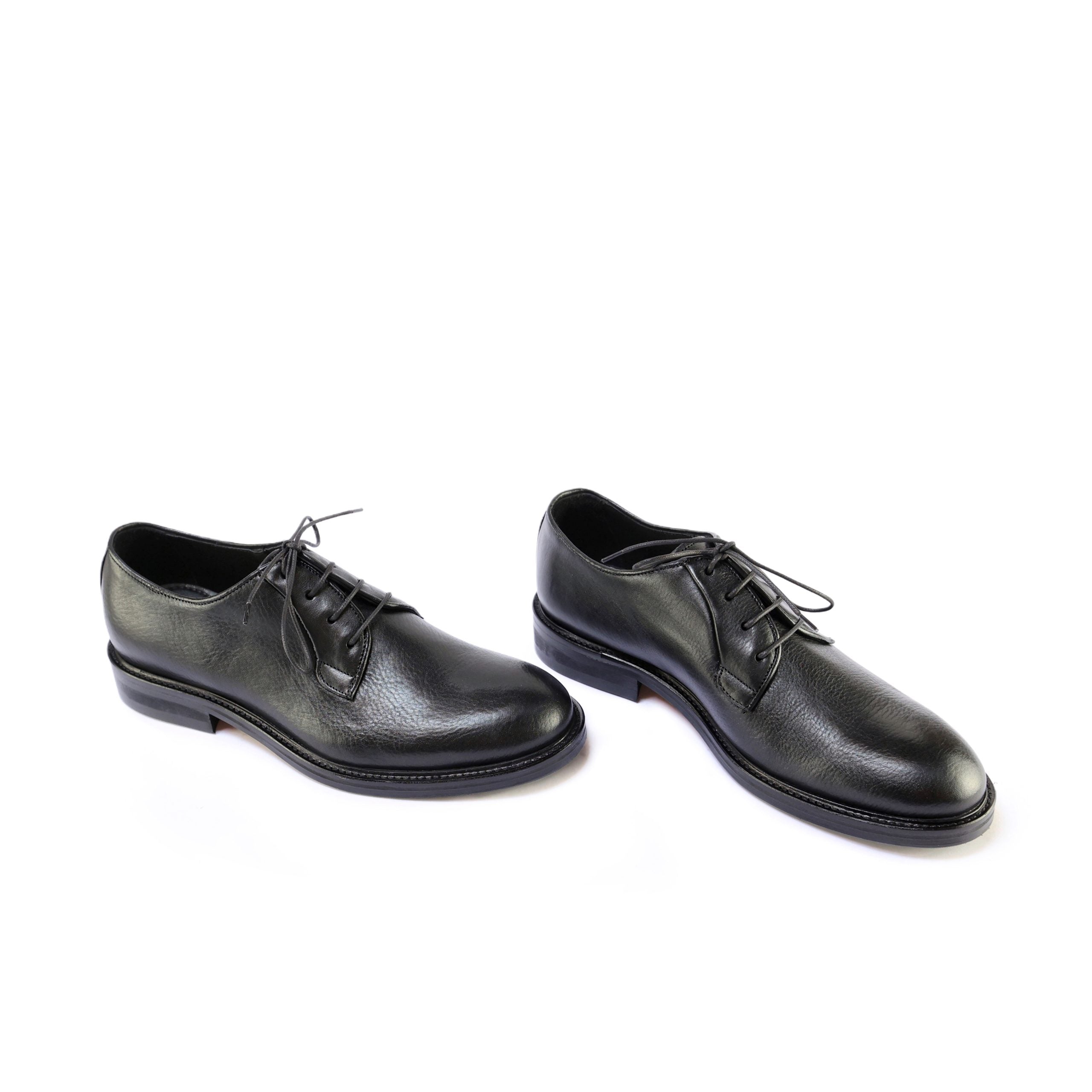 Derby Volpe Nero Lace-Up Shoes with Durable Sole