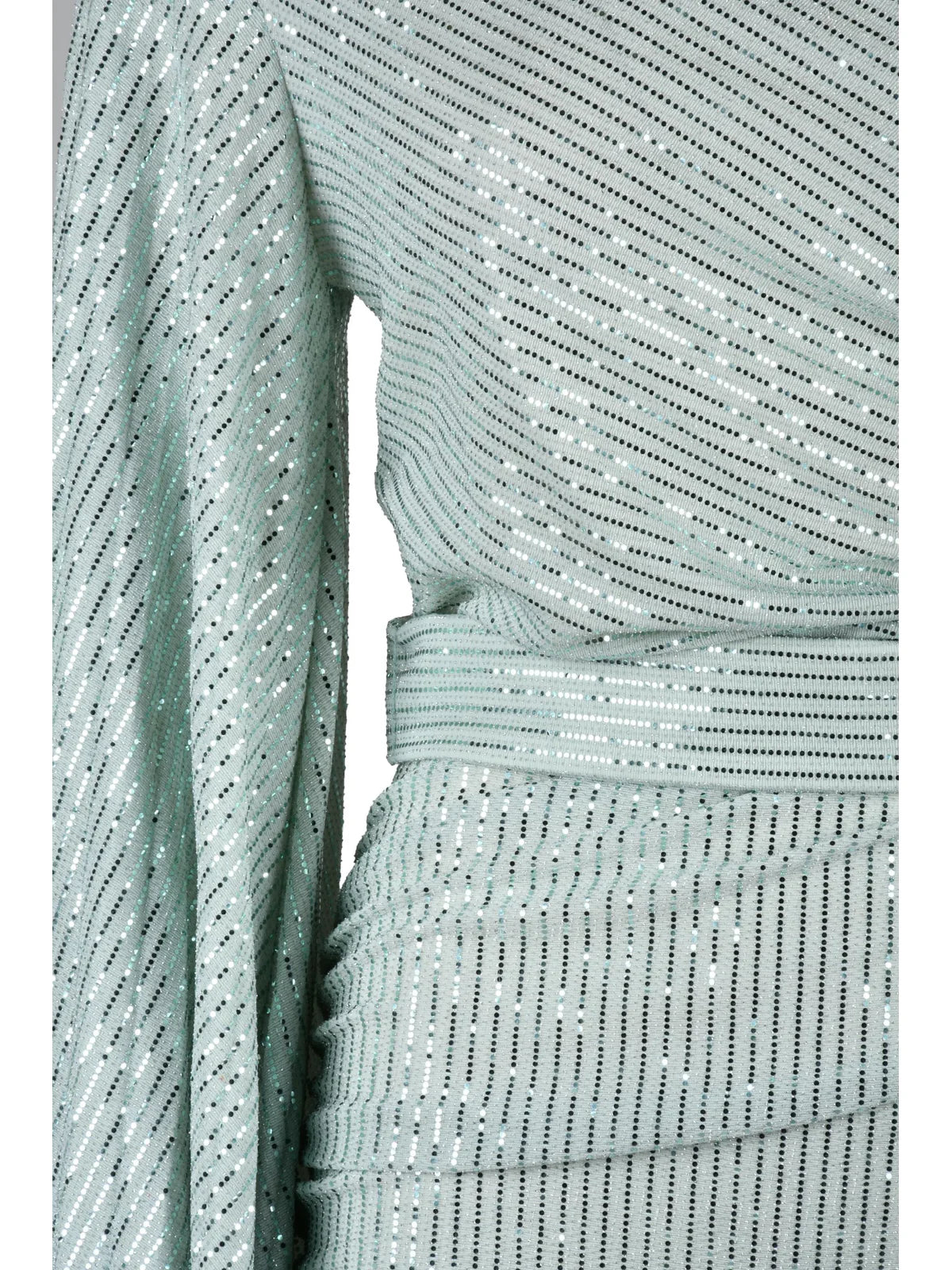 Aqua Green One-Shoulder Polyester Metallic Spandex Dress