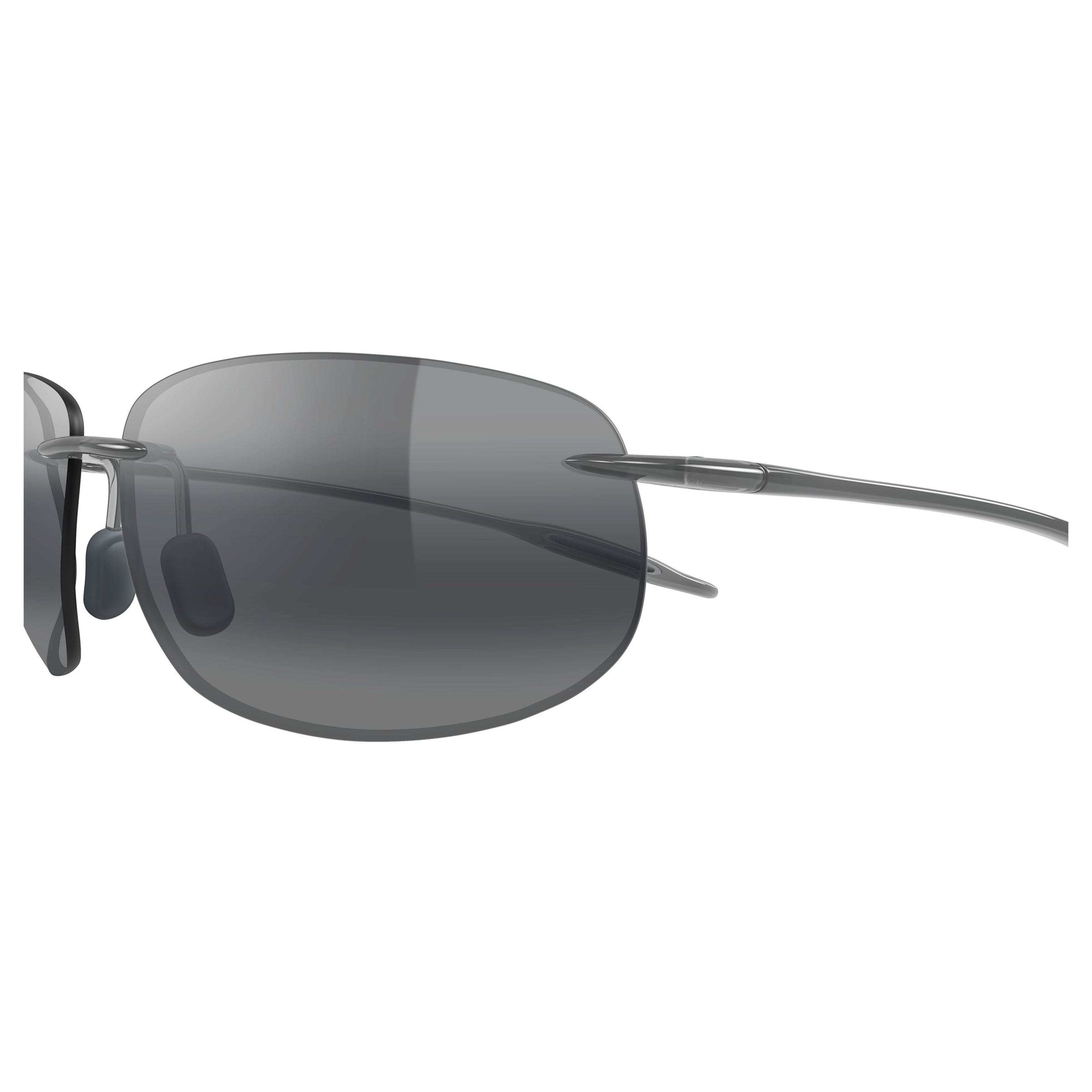 Breakwall Rimless Rectangular Sunglasses with Curved Temples
