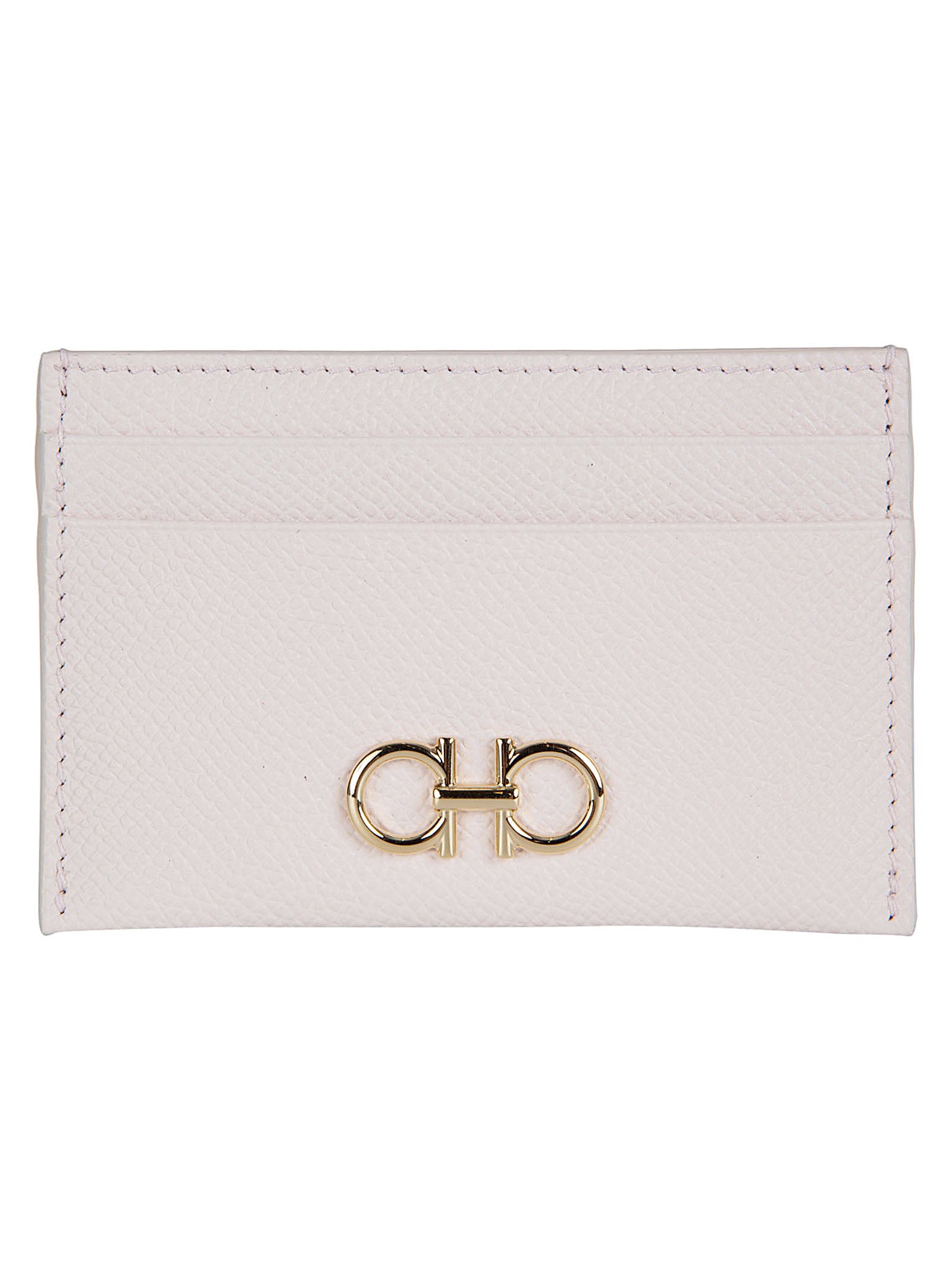 Textured Leather Cardholder with Antique Gold Ornament