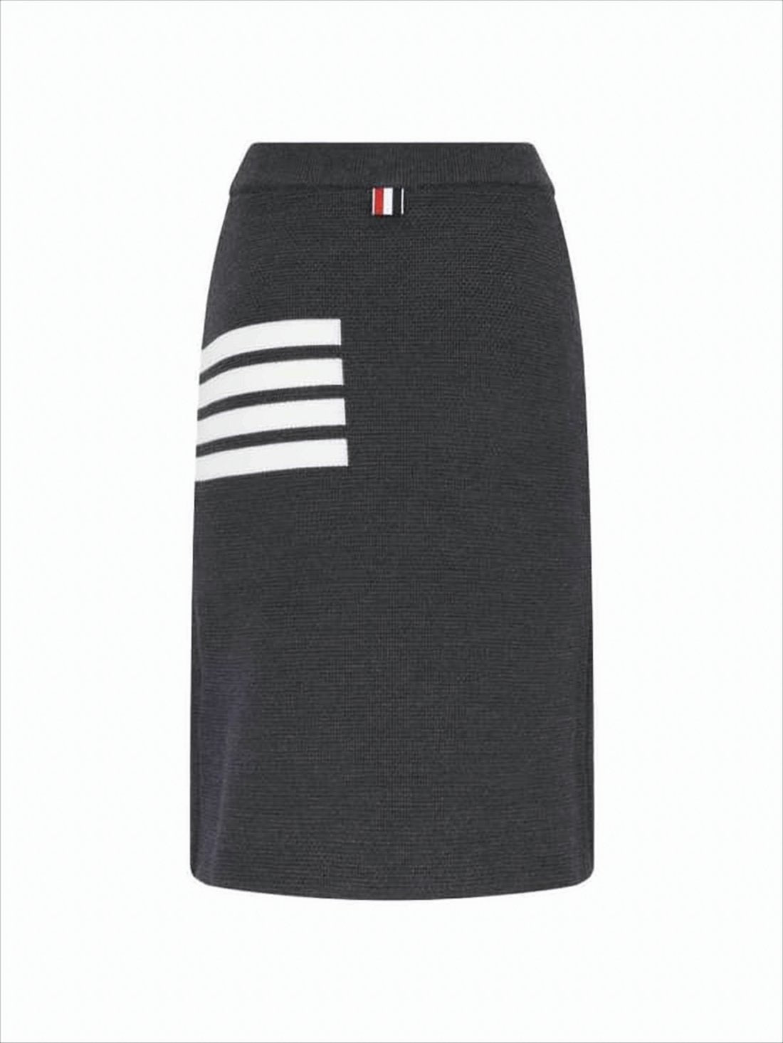 Textured Wool Blend Midi Skirt