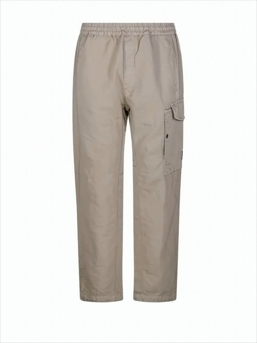 Relaxed Fit Straight Pants with Elastic Waistband