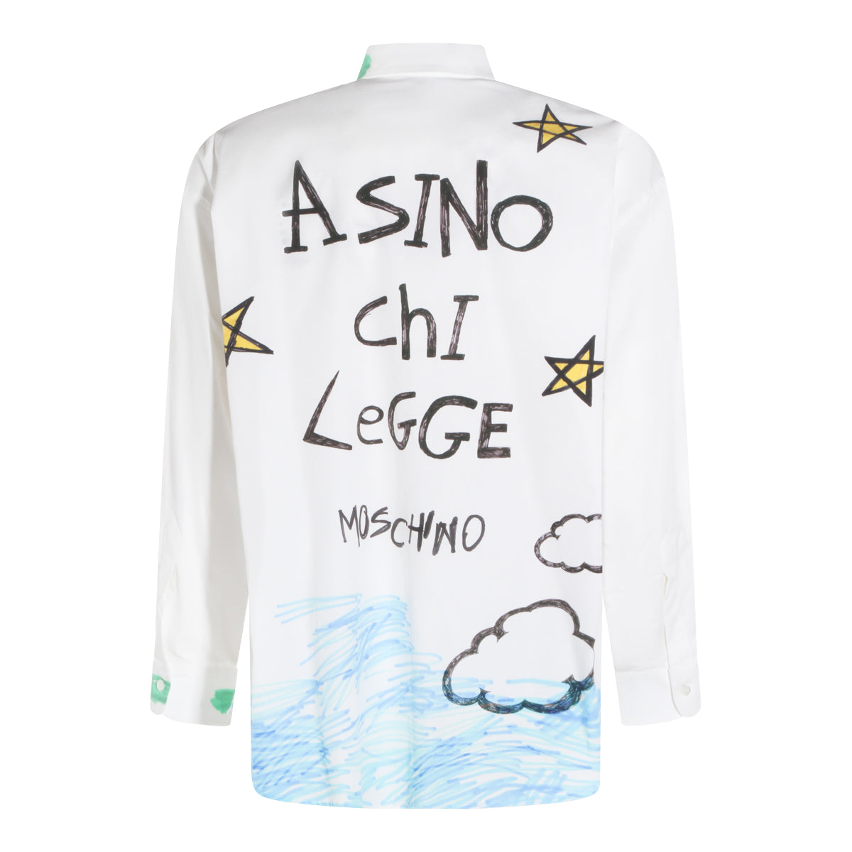 White Cotton Printed Shirt
