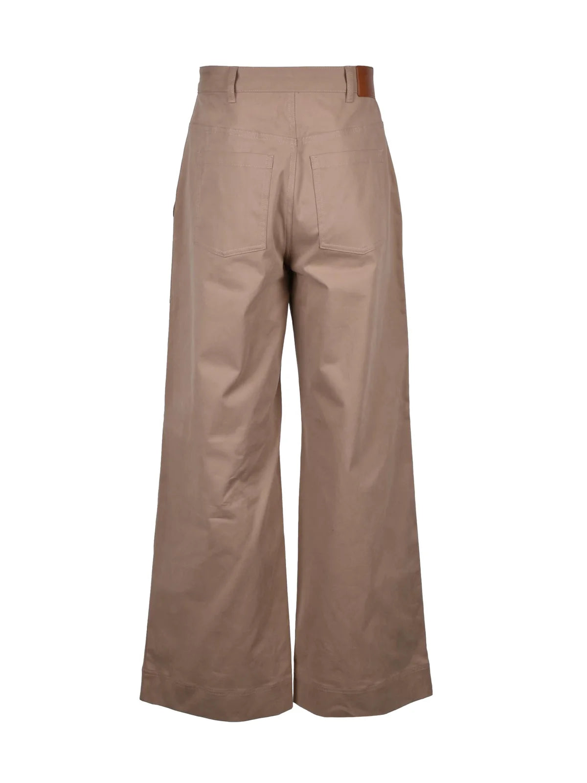 Wide Leg Trousers Wool Stretch - Beige