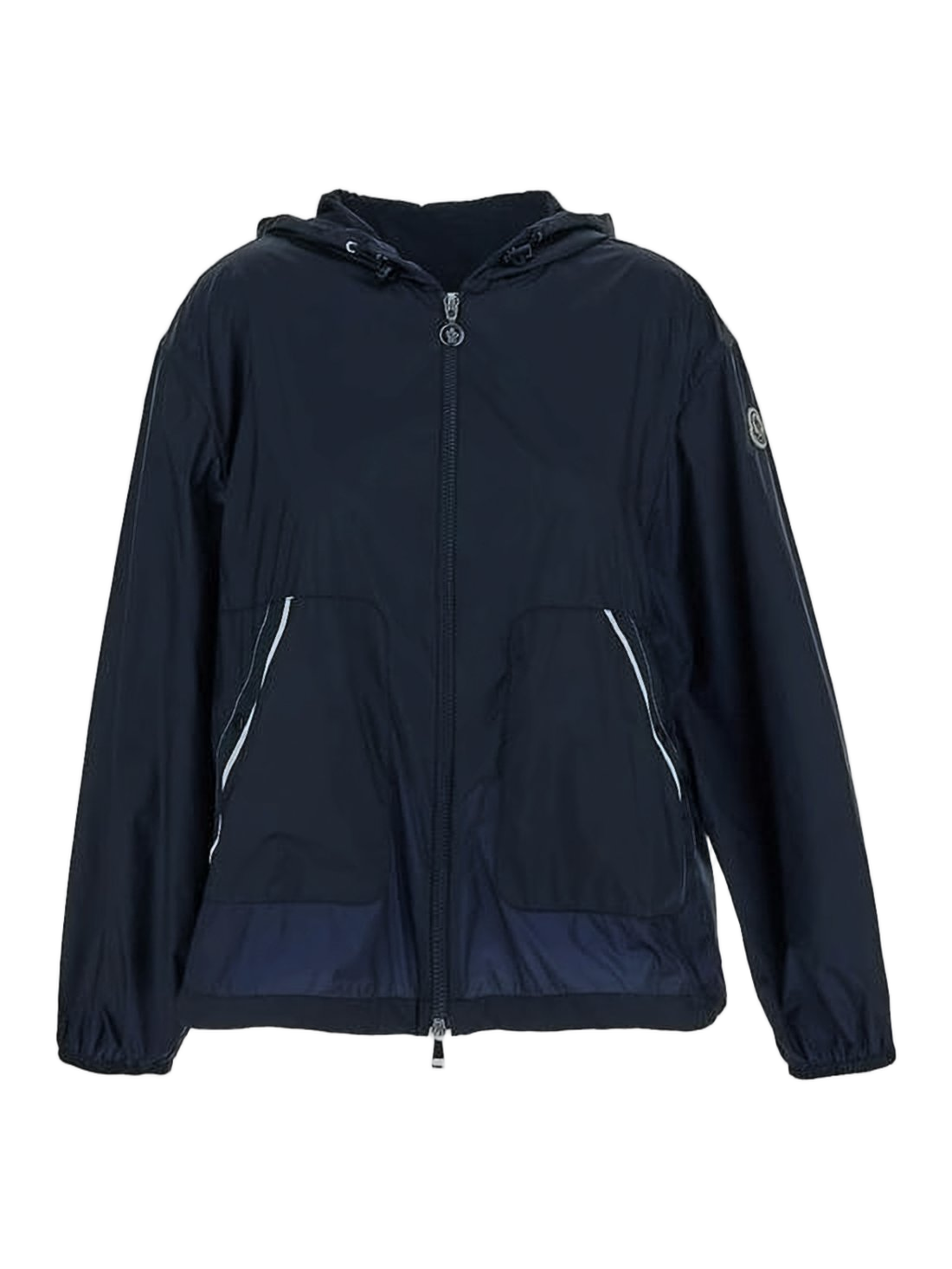 Lightweight Blue Polyamide Jacket with Hood