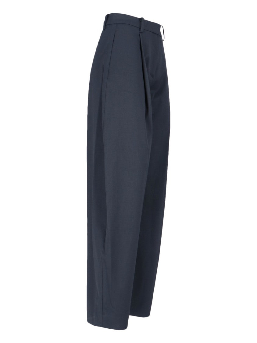 Virgin Wool-Blend Pants – Blue