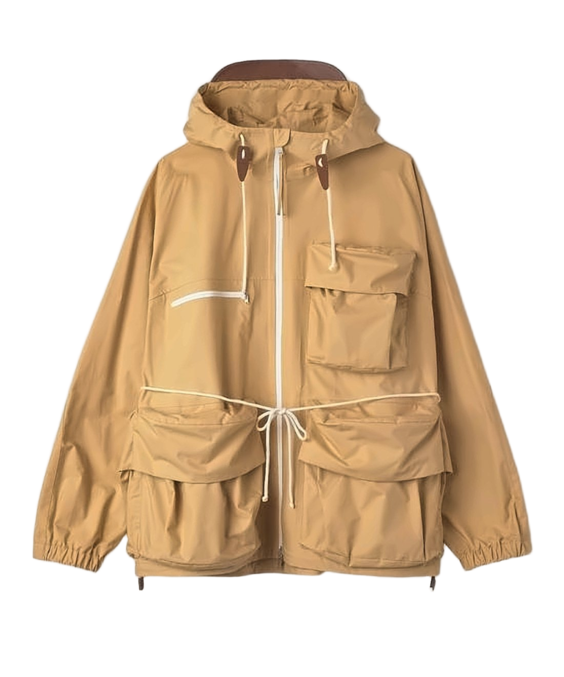 Lightweight Hooded Trench Coat with Drawstring Waist