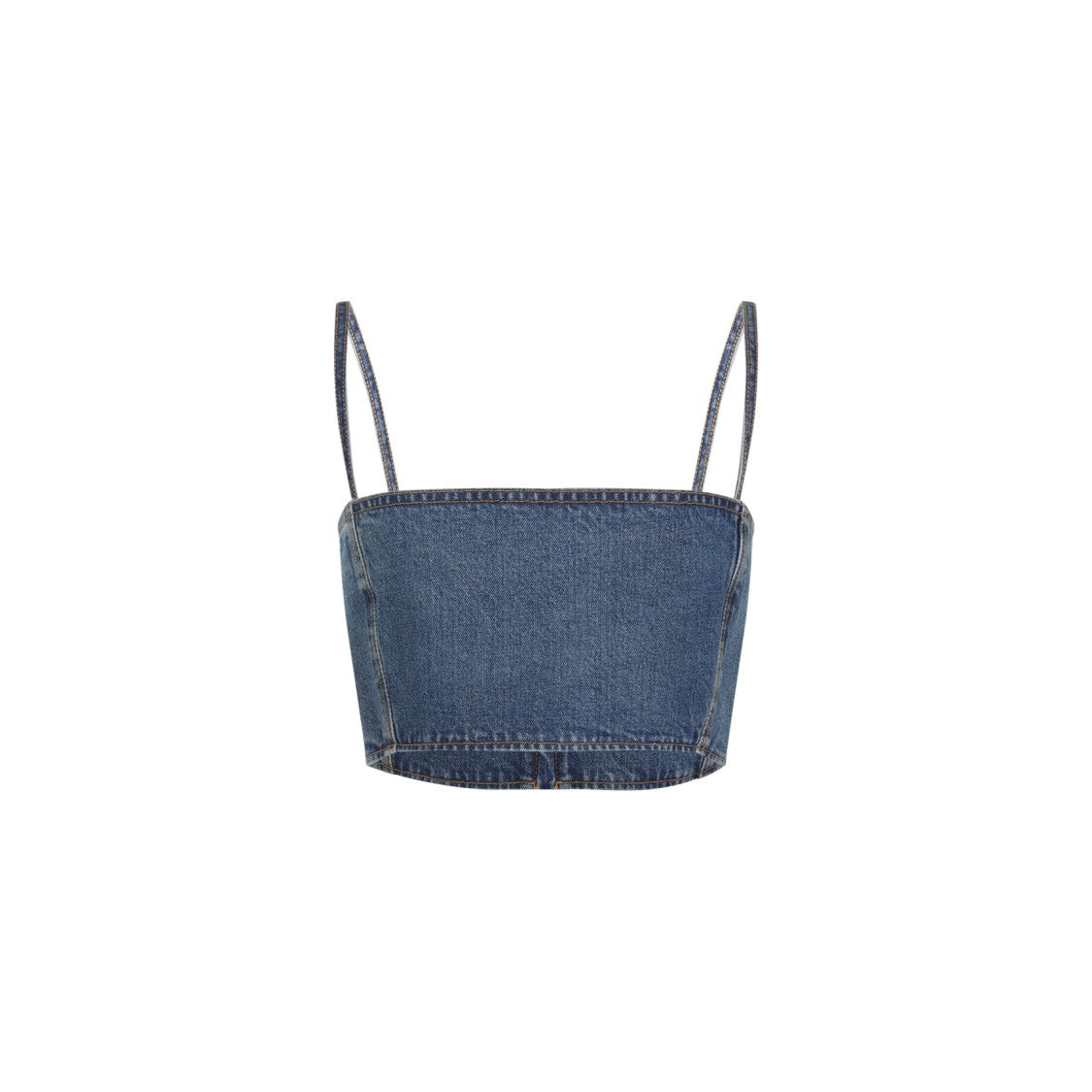 Cropped Denim Top With Structured Silhouette