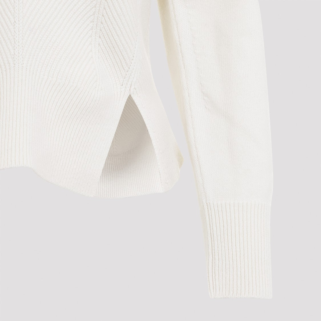 Chevron Ivory Cashmere Pullover