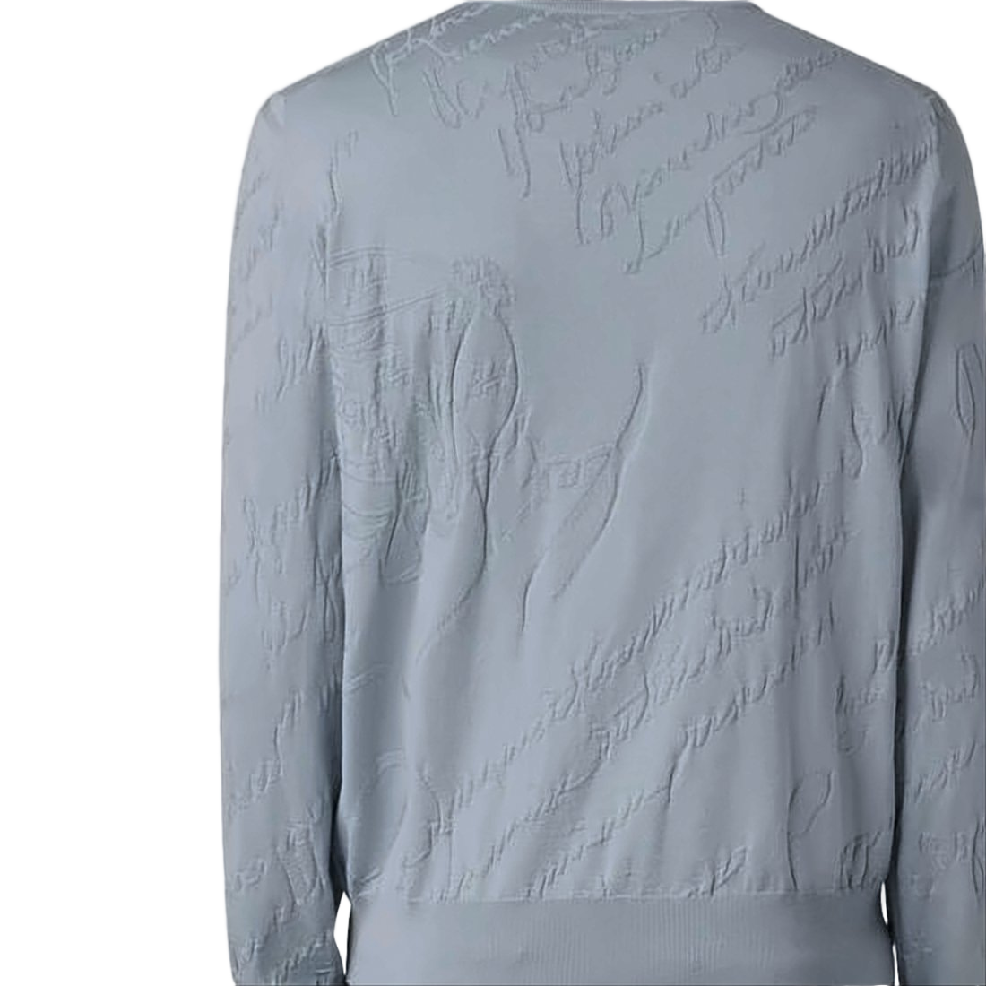 Embossed Pattern Silk-Cotton Blend Berluti Sweater