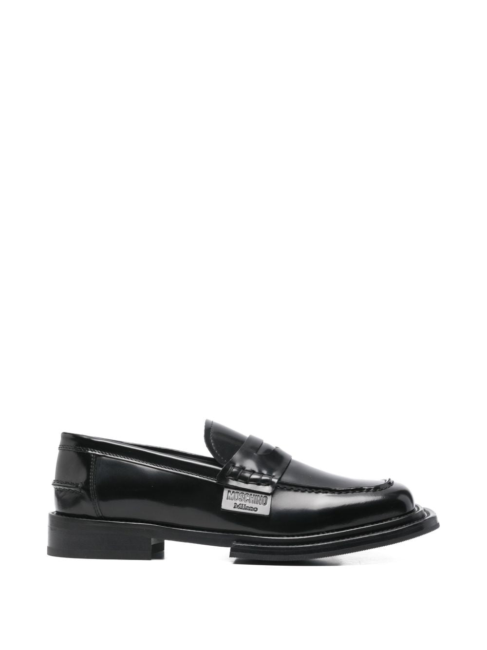 Polished Silk And Nylon Black Loafers