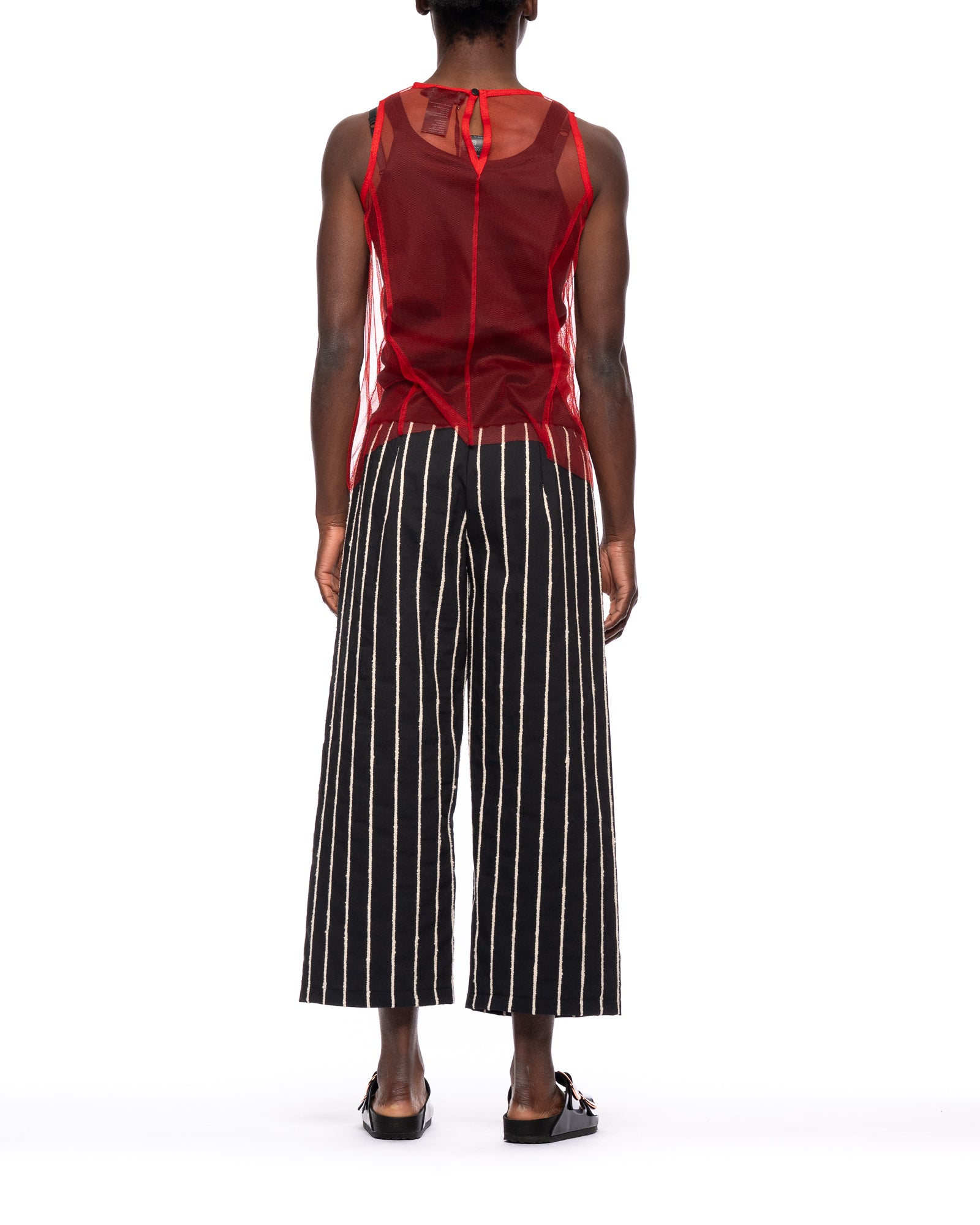 Dual-Layer Top With Pleated Tulle Overlay