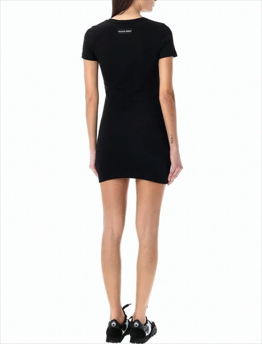 Fitted Mini Dress with Round Neckline