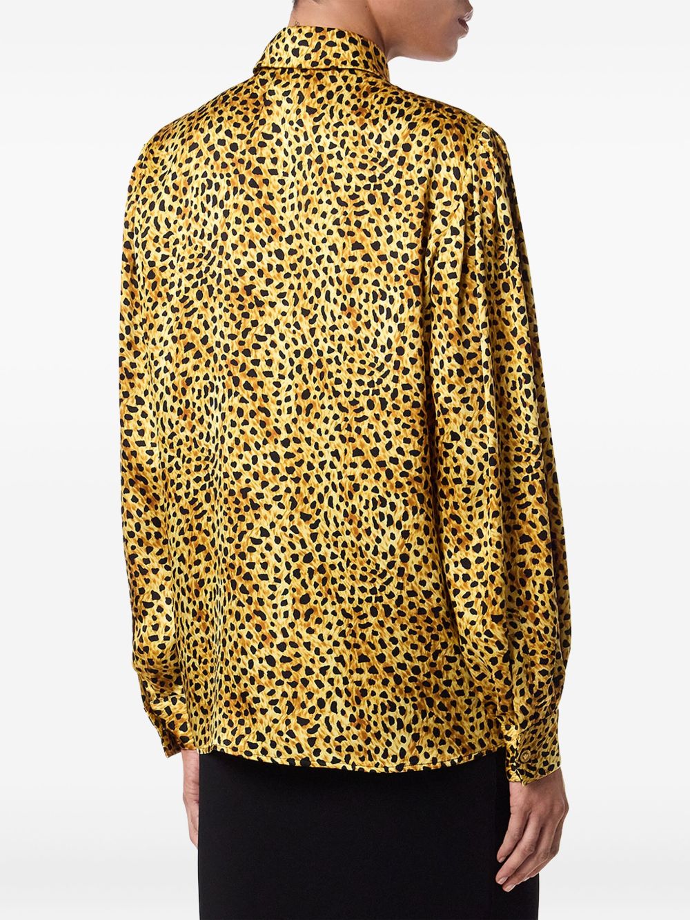 Gold-Tone Silk Long-Sleeved Top