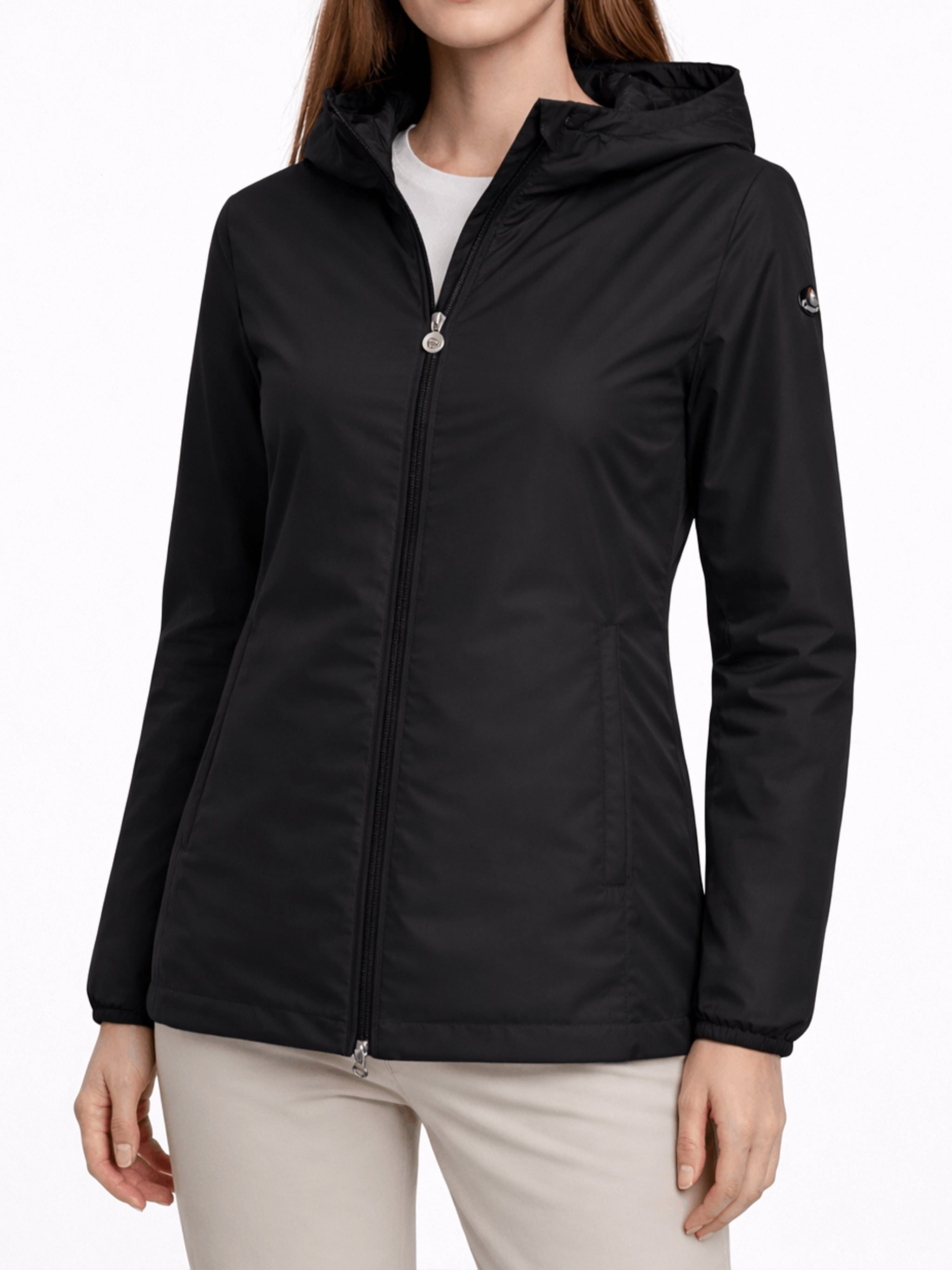 Aster Fitted Hooded Black Jacket