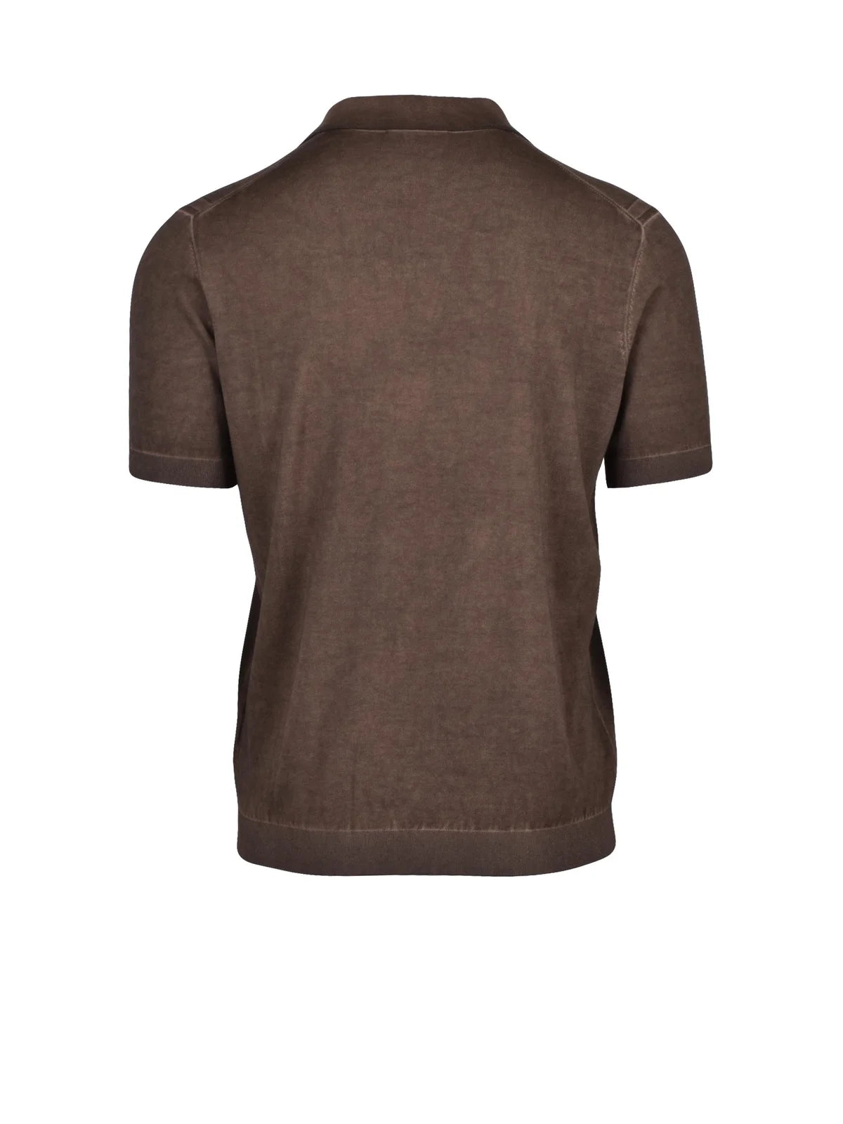 Brown Cotton Knit Polo