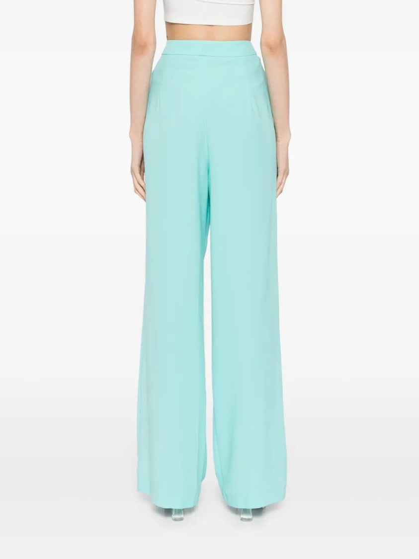 Jet Black Tailored Pants With Wide-Leg Silhouette