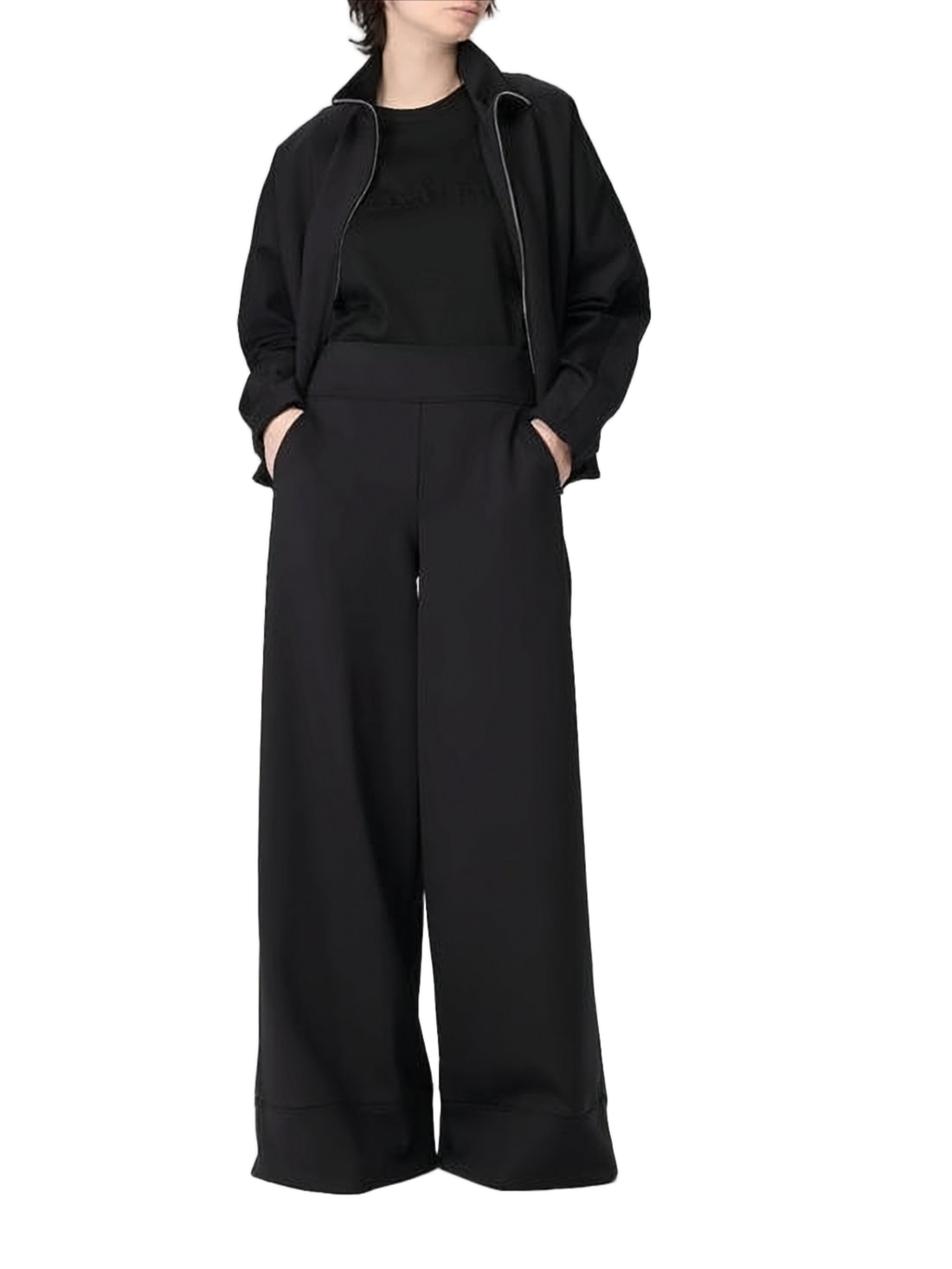 Wide-Leg Suit Pants with High Waist