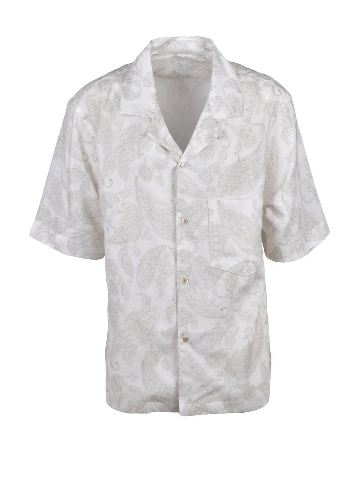 White Beige Linen Cotton Shirt
