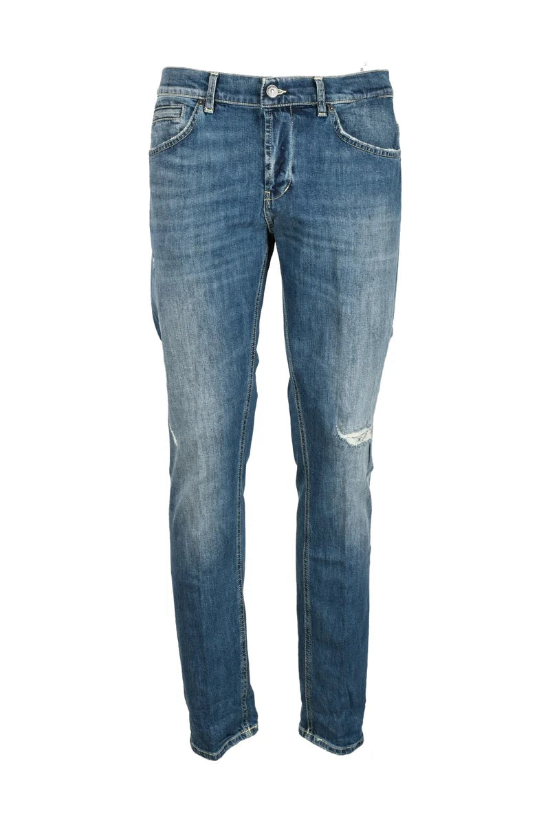 Slim-Fit Denim Jeans with Subtle Distressing