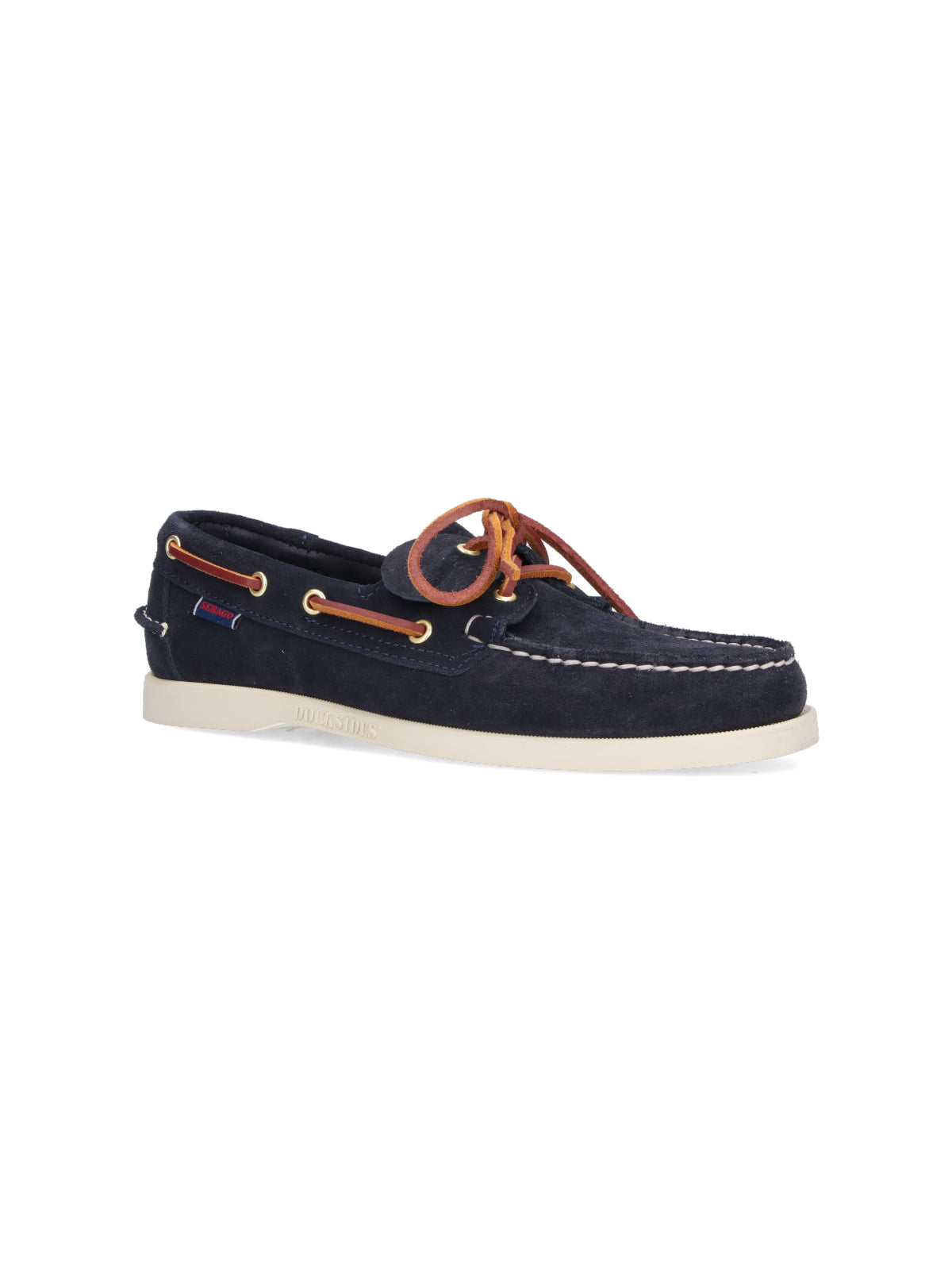 Navy Suede Leather Accent Moccasin Loafers