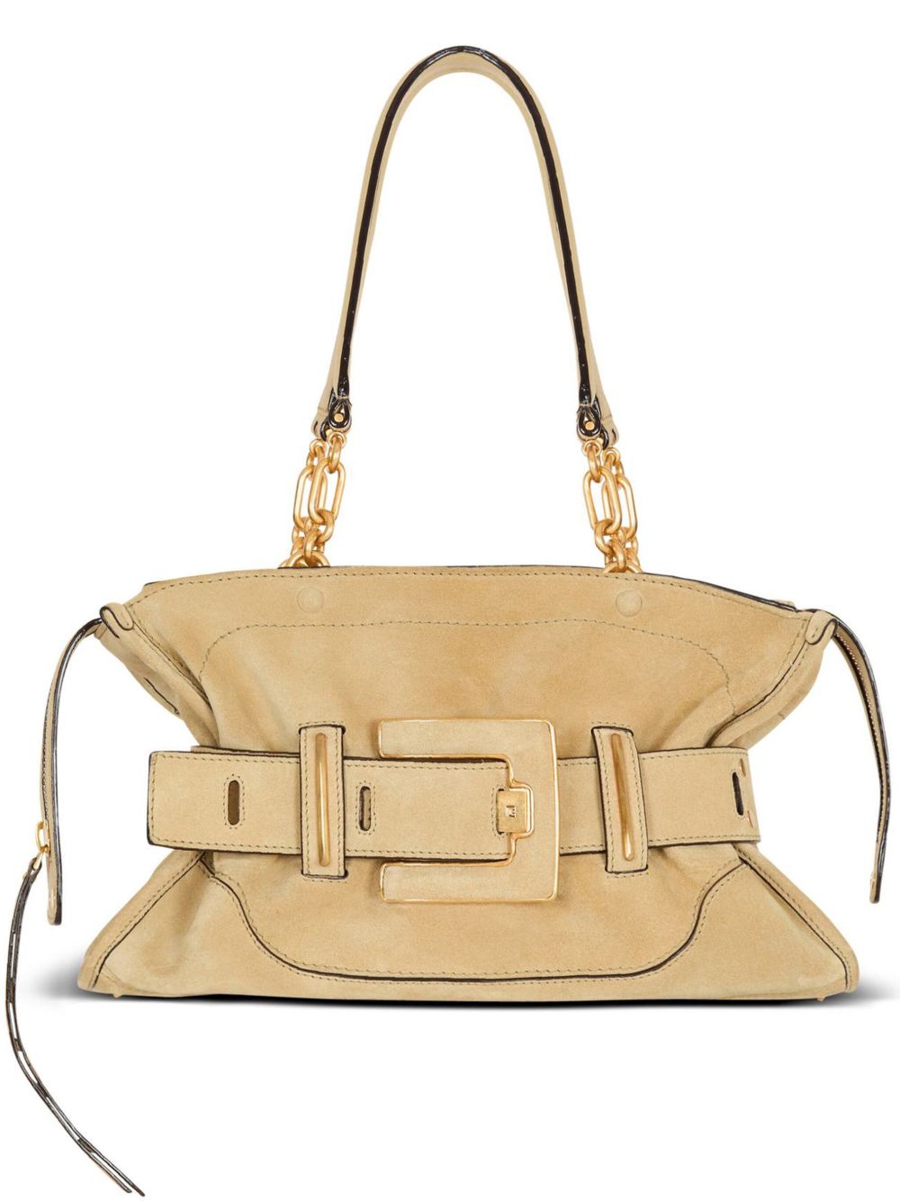 Beige Handbag With Buckle Detail