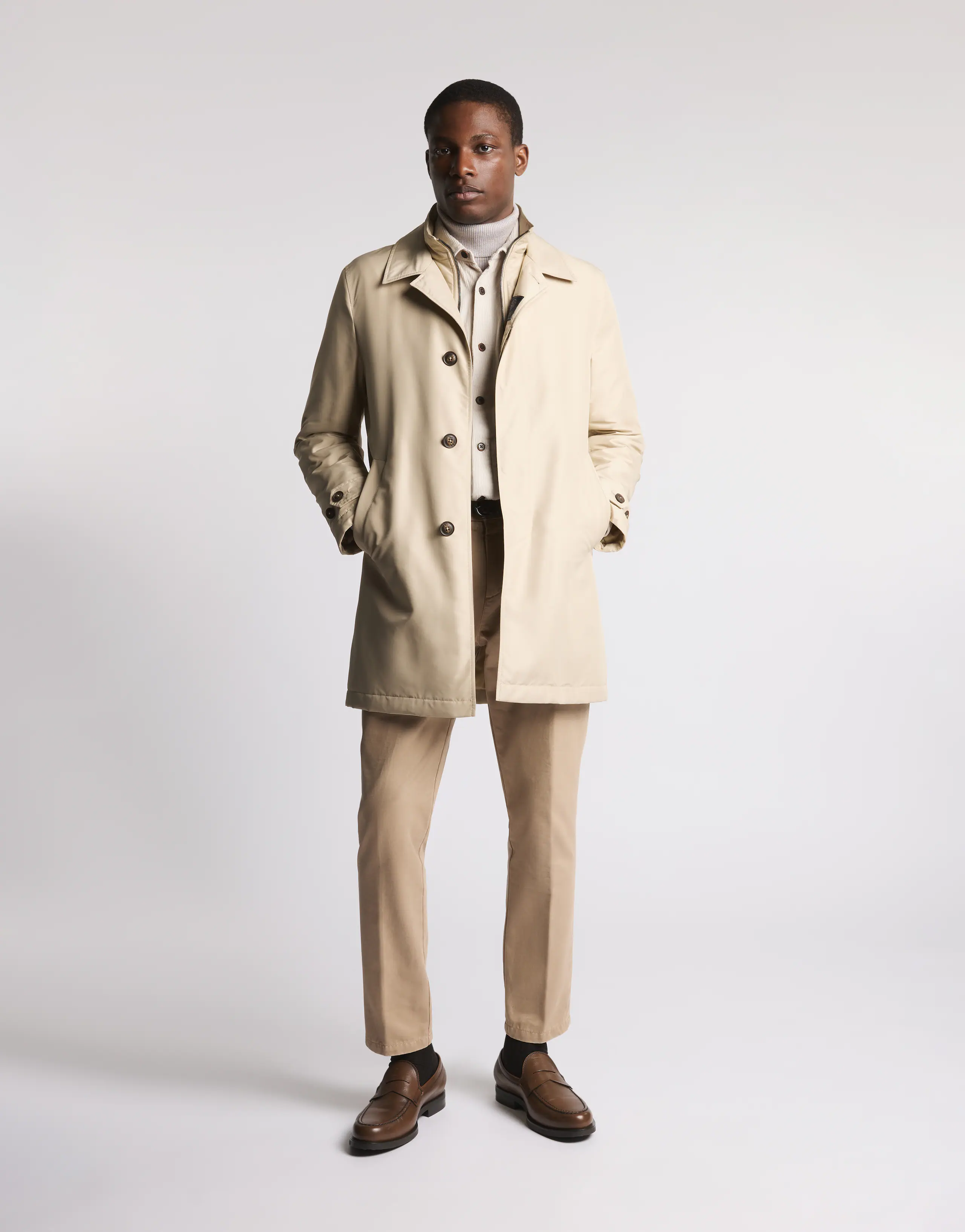 Mid-Length Waterproof Casual Jacket With Design