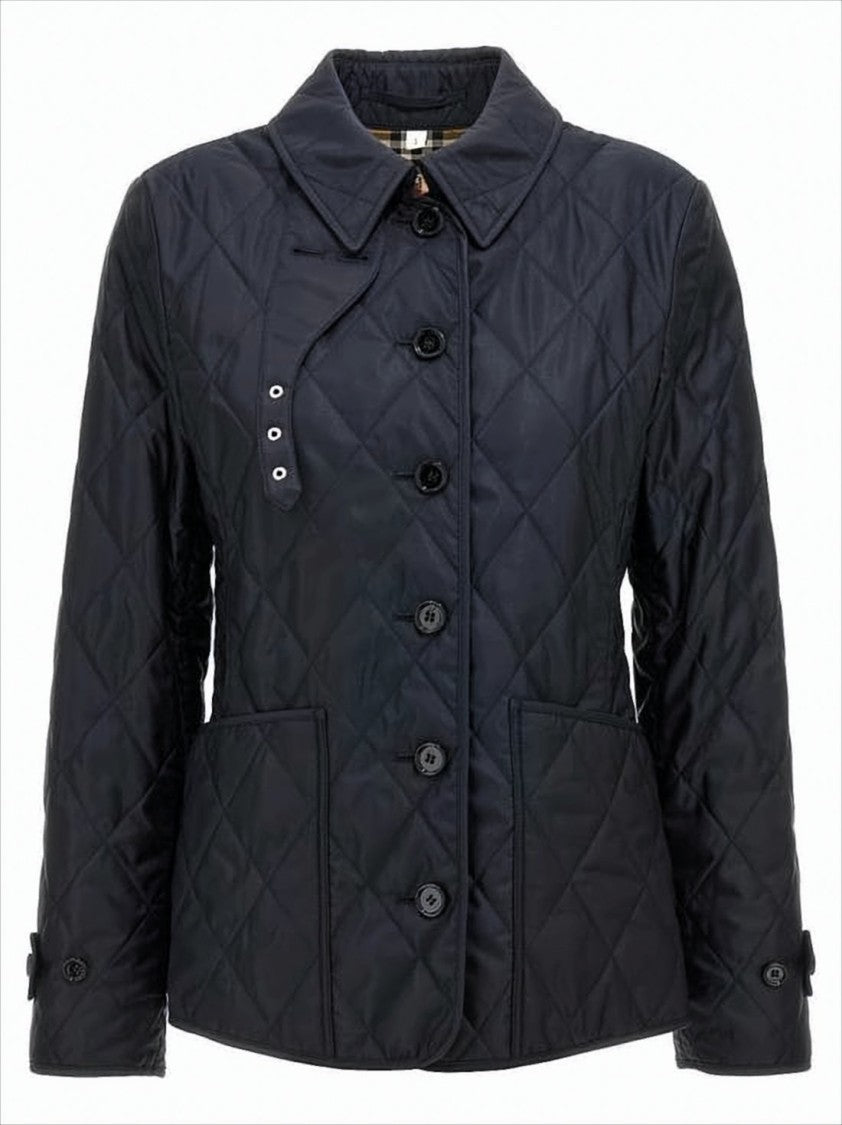 Tailored Quilted Jacket with Classic Collar