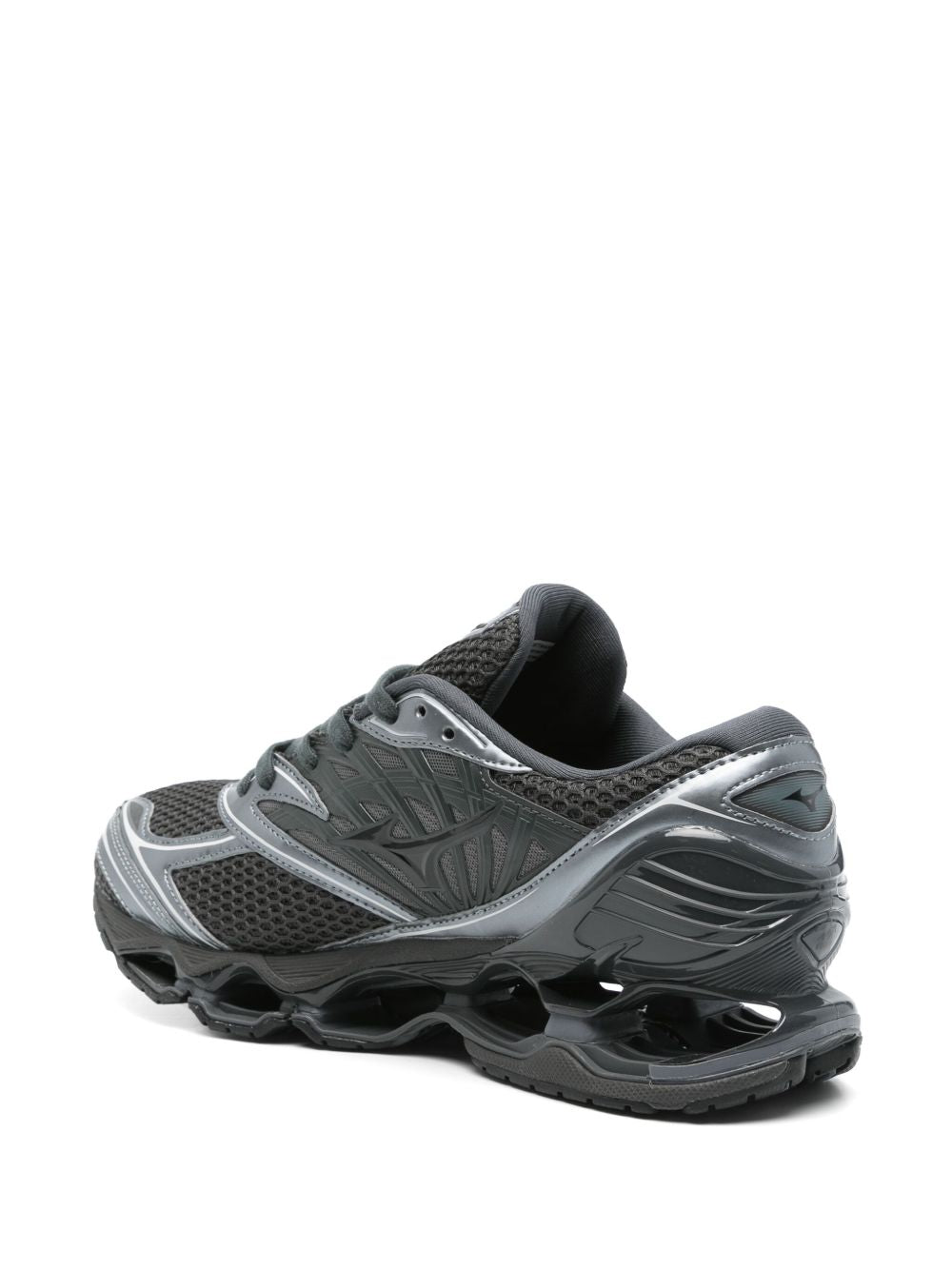 Futuristic Black Mesh Sneakers