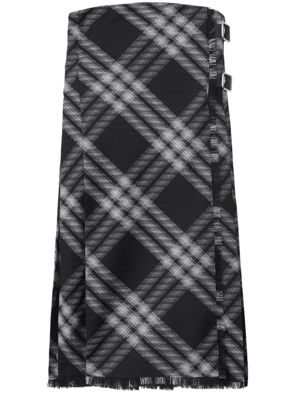 Check Woven Wool Kilt Dress