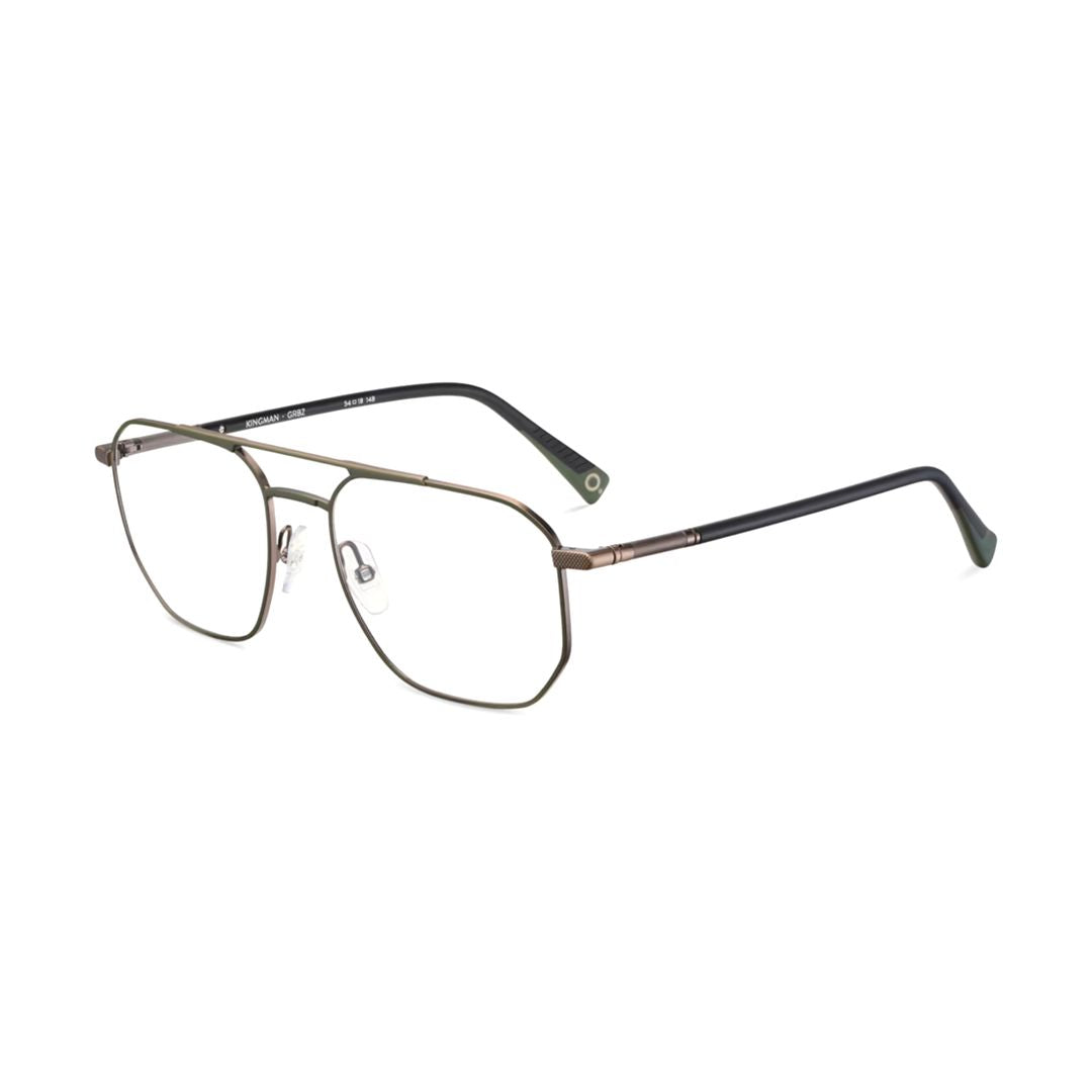 Kingman Geometric Metal Frame Eyeglasses with Double Bridge