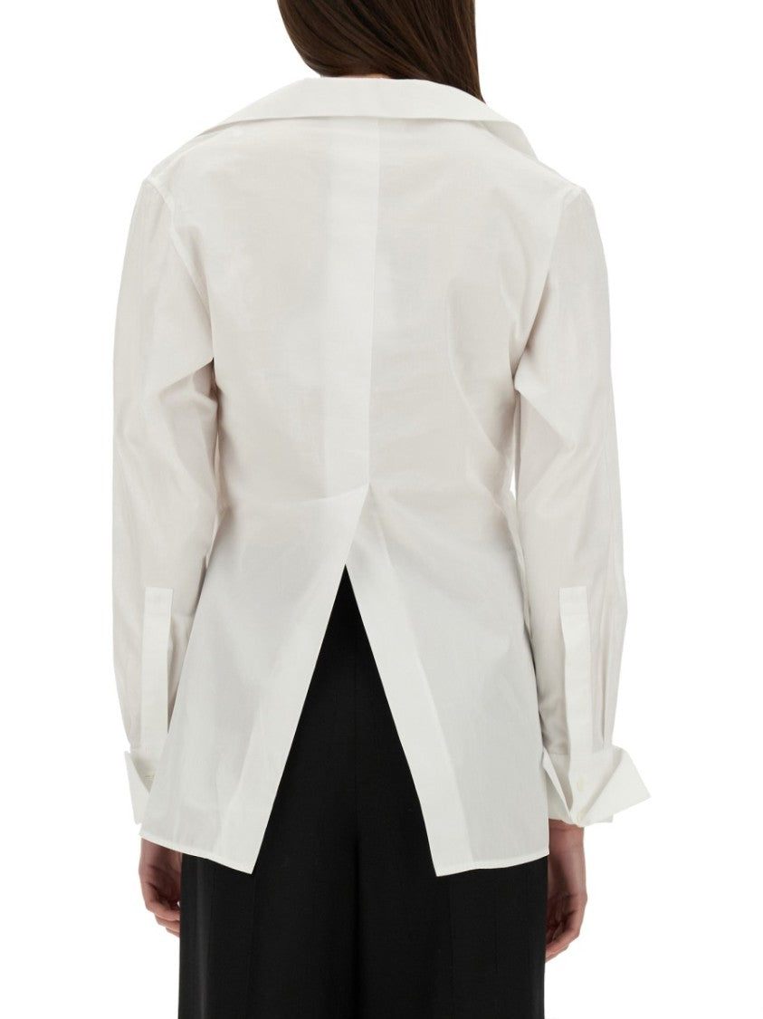 Wrap-Around Shirt With Deep V-Neckline