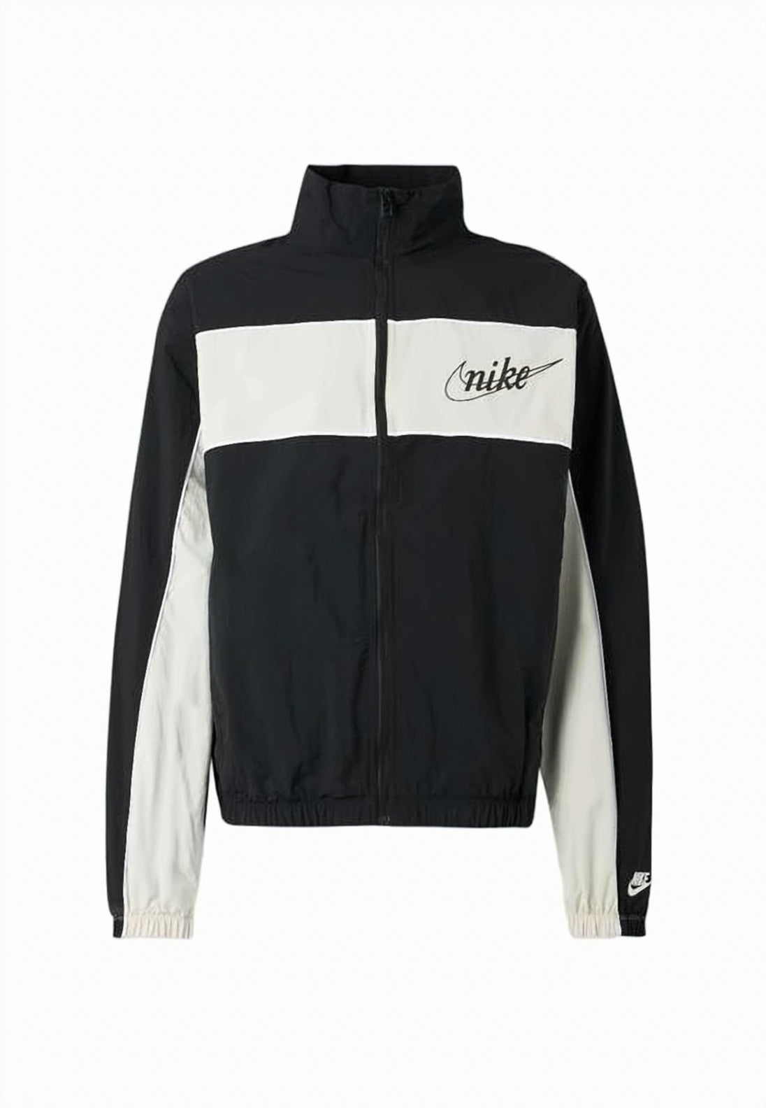 Color-Block High Collar Casual Jacket