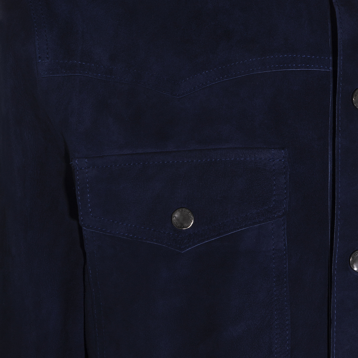 Deep Navy Blue Suede Jacket