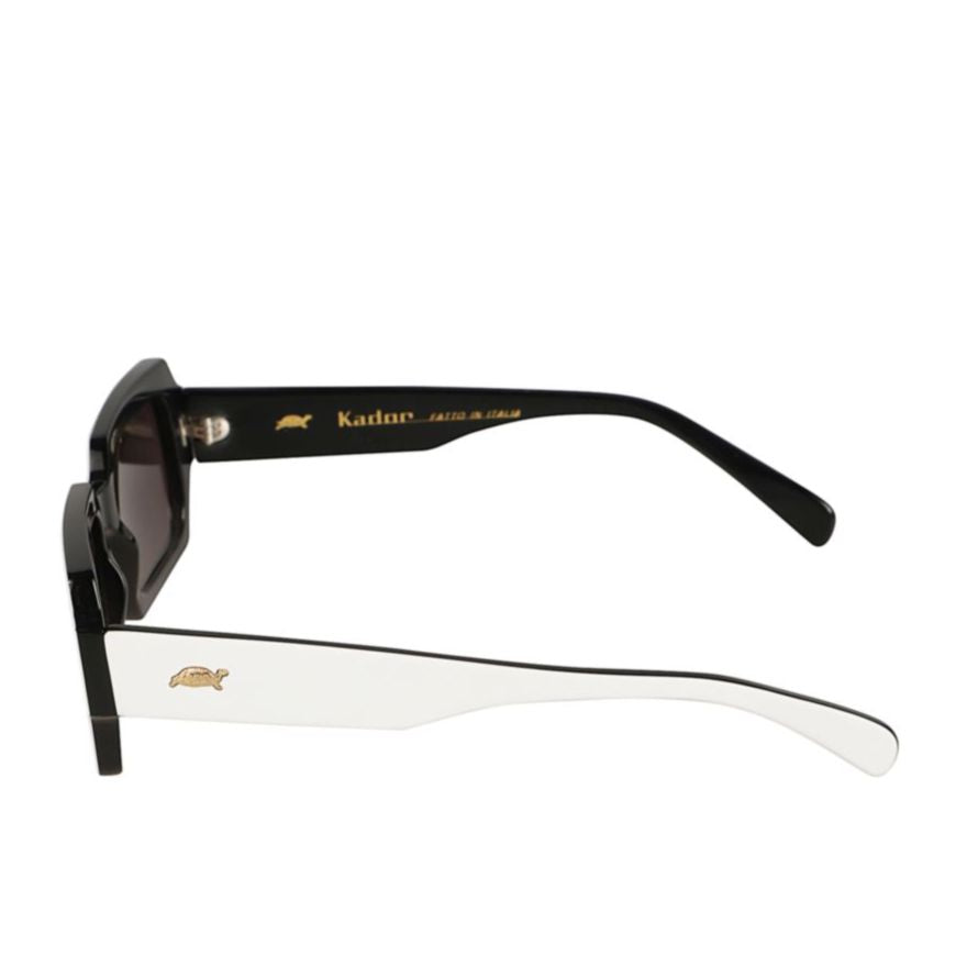 Evy Two-Tone Rectangular Sunglasses with Asymmetrical Design