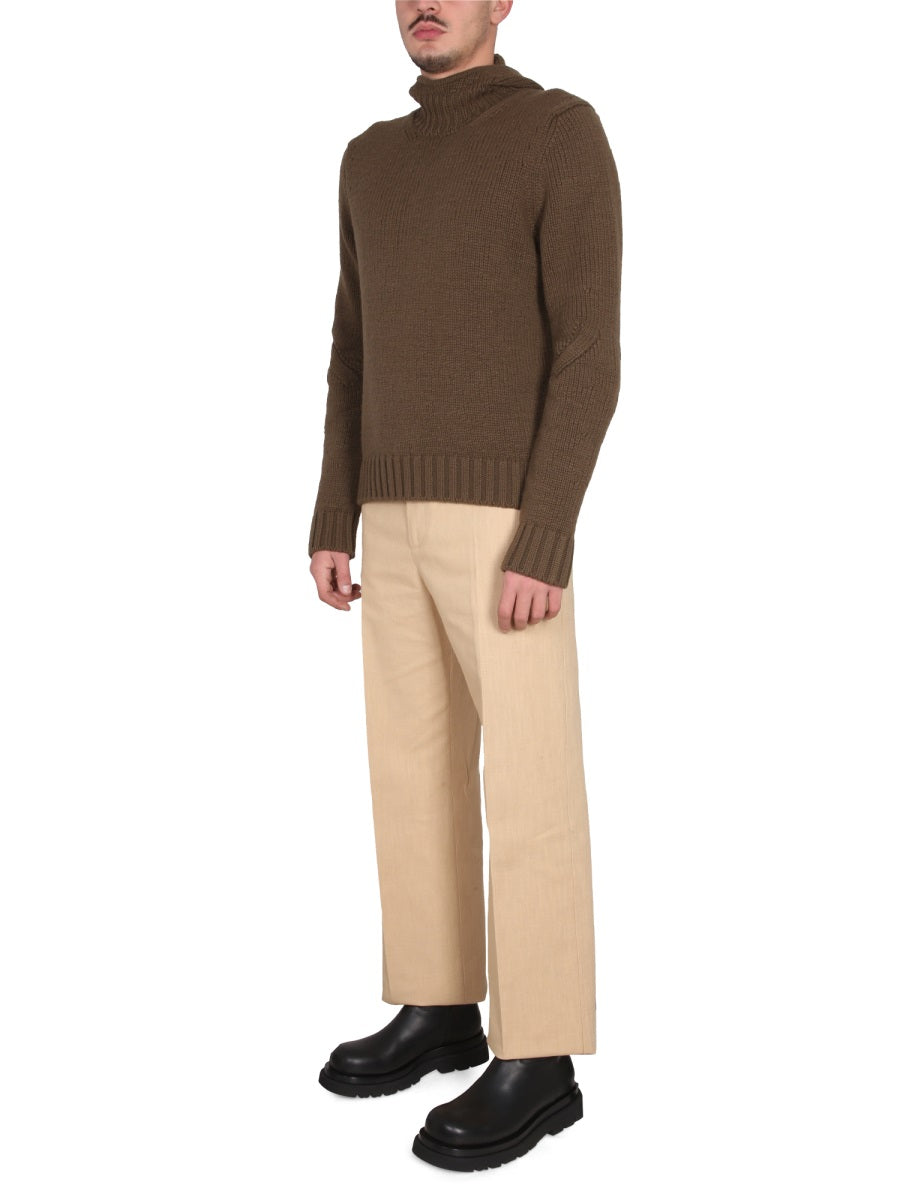 Textured Jersey Sweatshirt with Hood and Ribbed Cuffs